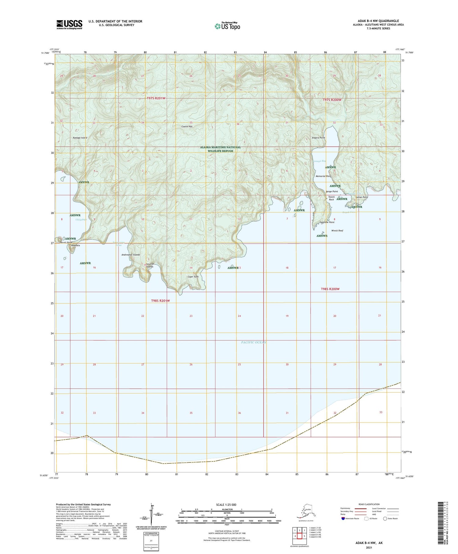Adak B-4 NW Alaska US Topo Map Image
