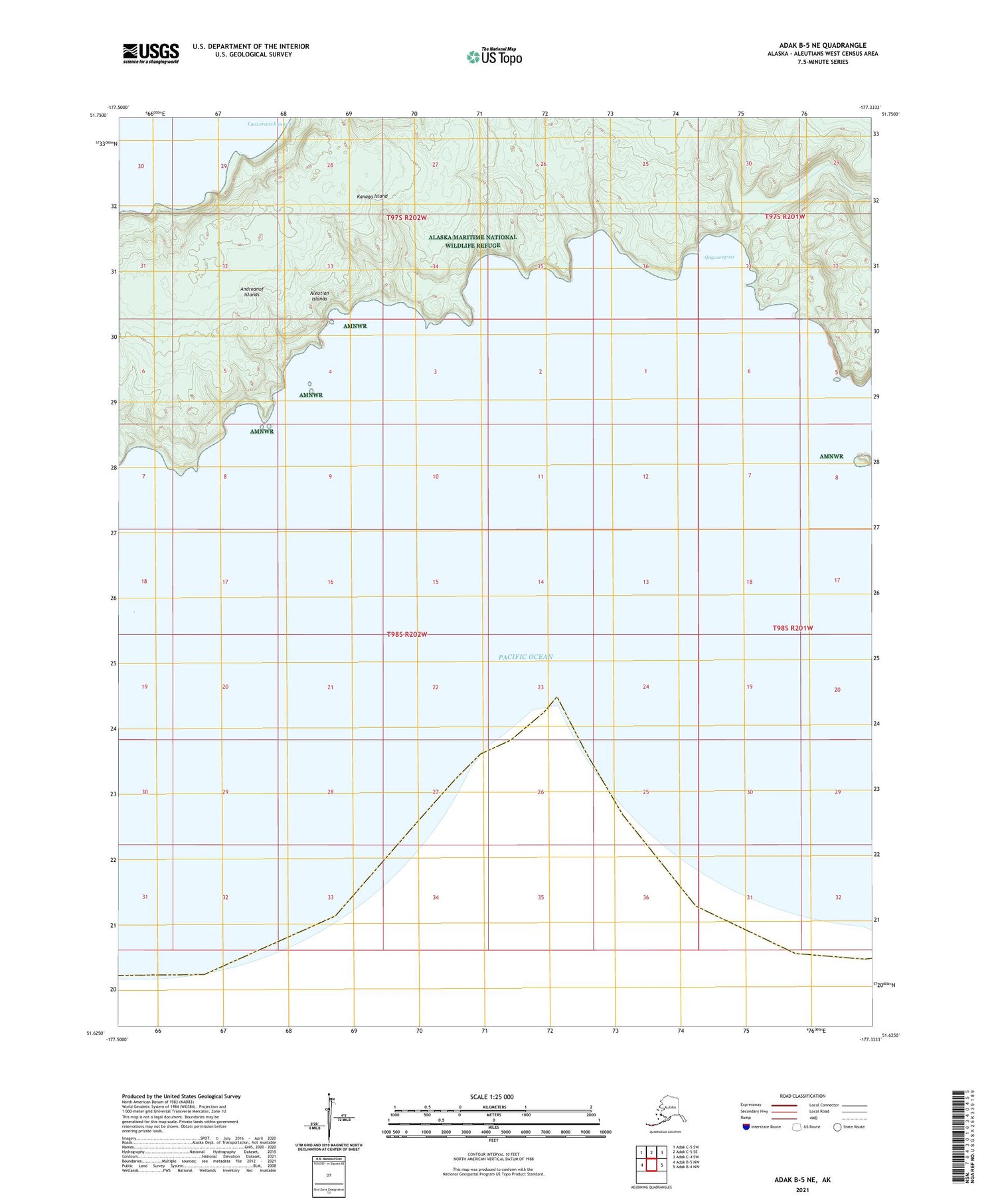 Adak B-5 NE Alaska US Topo Map Image