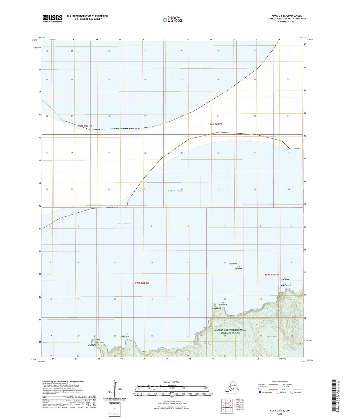 Adak C-5 SE Alaska US Topo Map Image