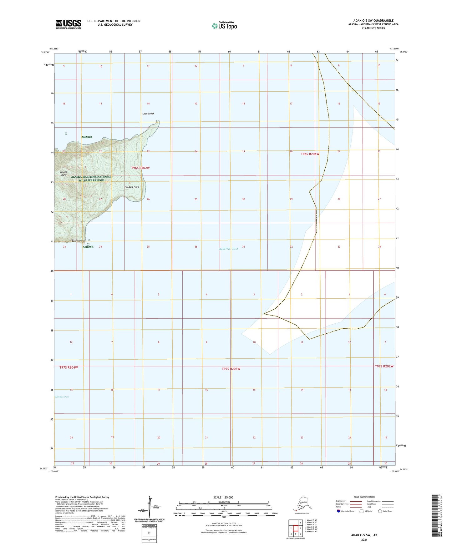 Adak C-5 SW Alaska US Topo Map Image