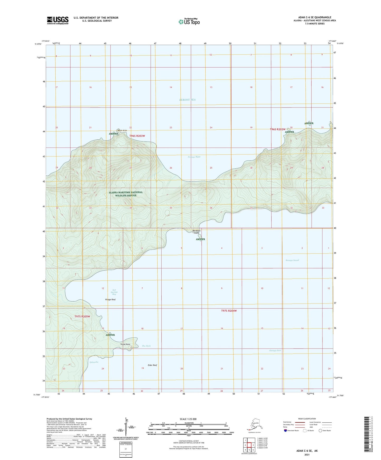 Adak C-6 SE Alaska US Topo Map Image