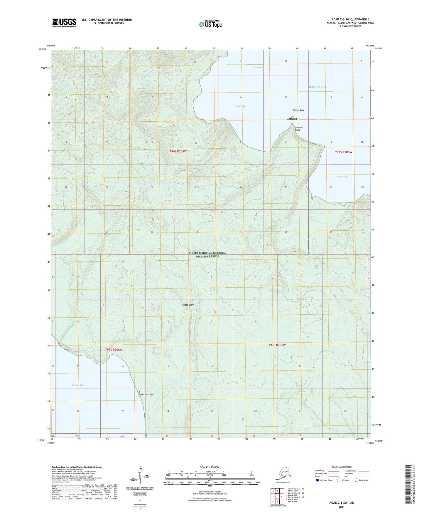 Adak C-6 SW Alaska US Topo Map Image