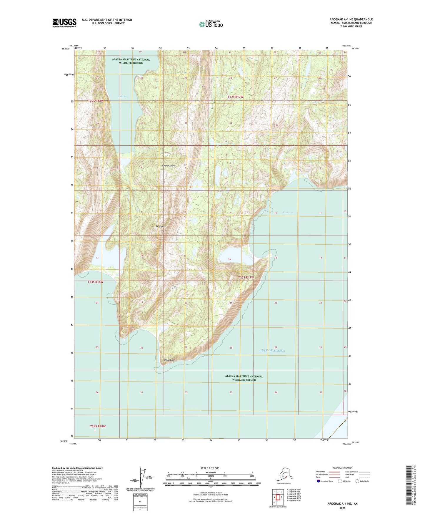 Afognak A-1 NE Alaska US Topo Map Image