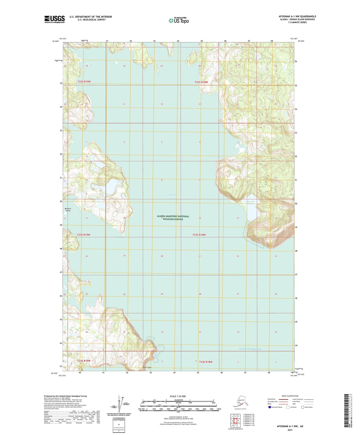 Afognak A-1 NW Alaska US Topo Map Image