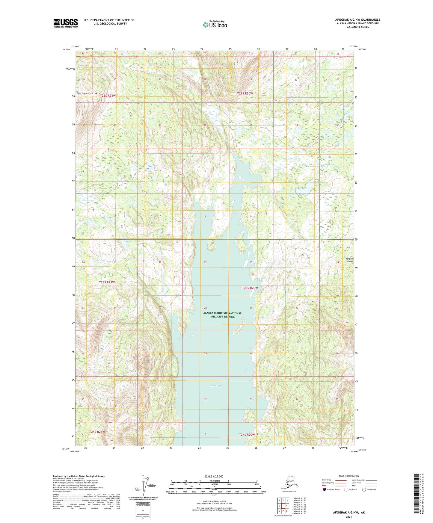 Afognak A-2 NW Alaska US Topo Map Image
