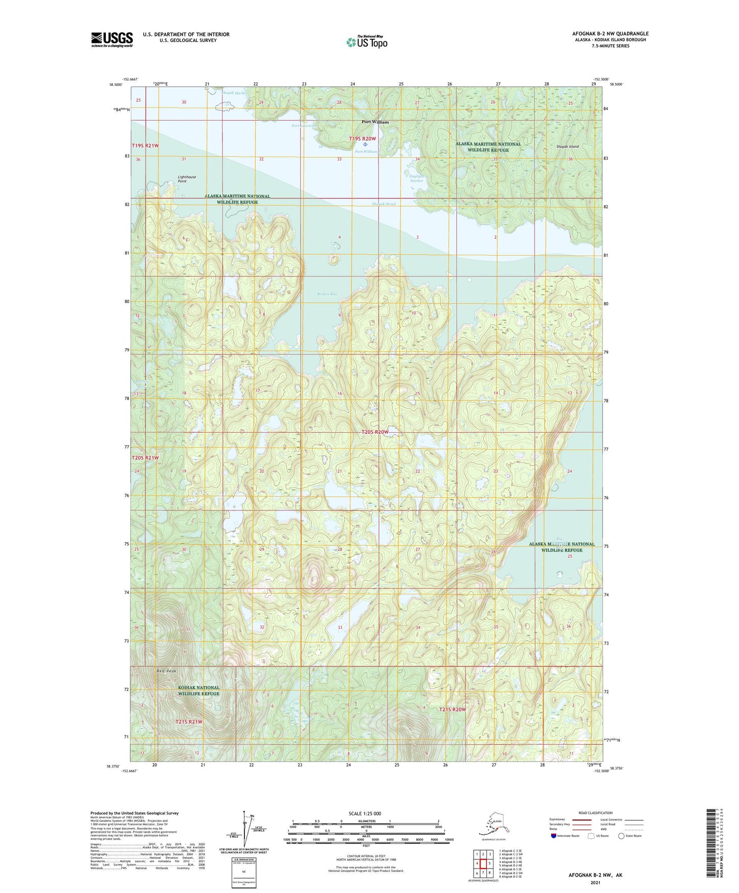 Afognak B-2 NW Alaska US Topo Map Image