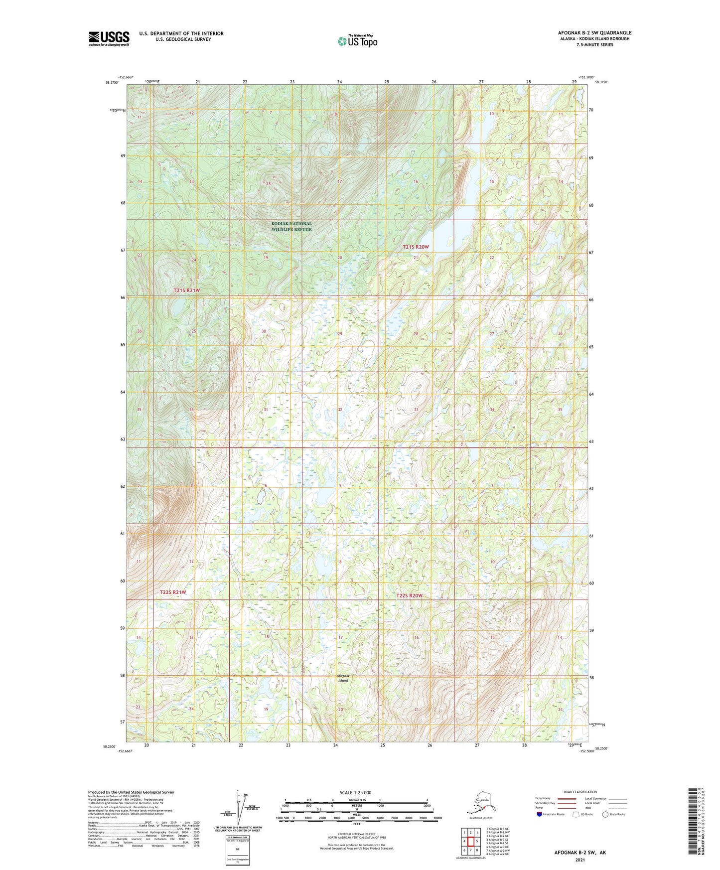 Afognak B-2 SW Alaska US Topo Map Image