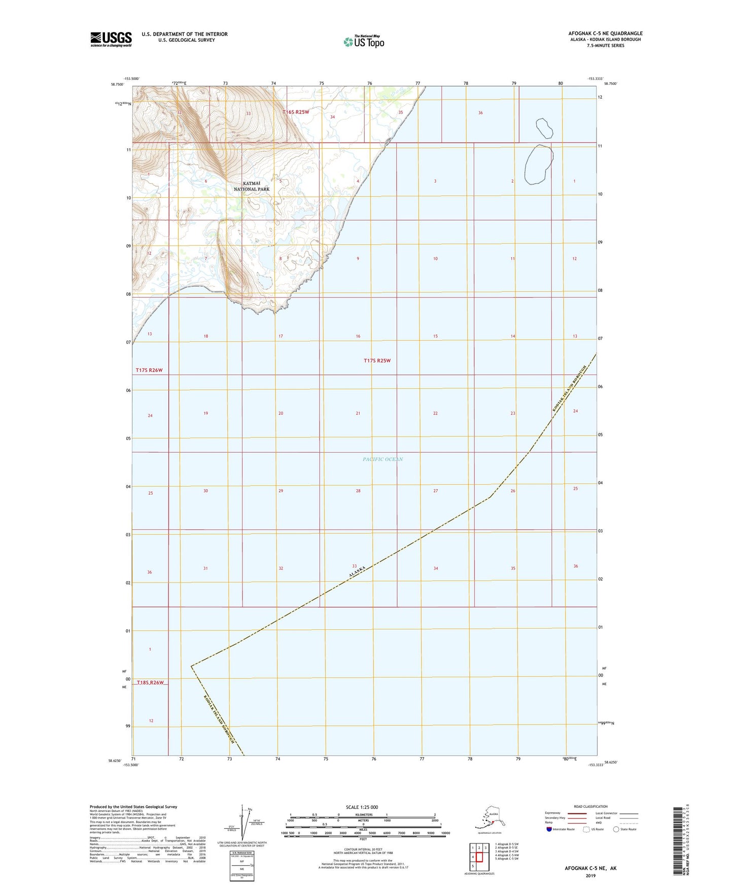 Afognak C-5 NE Alaska US Topo Map Image