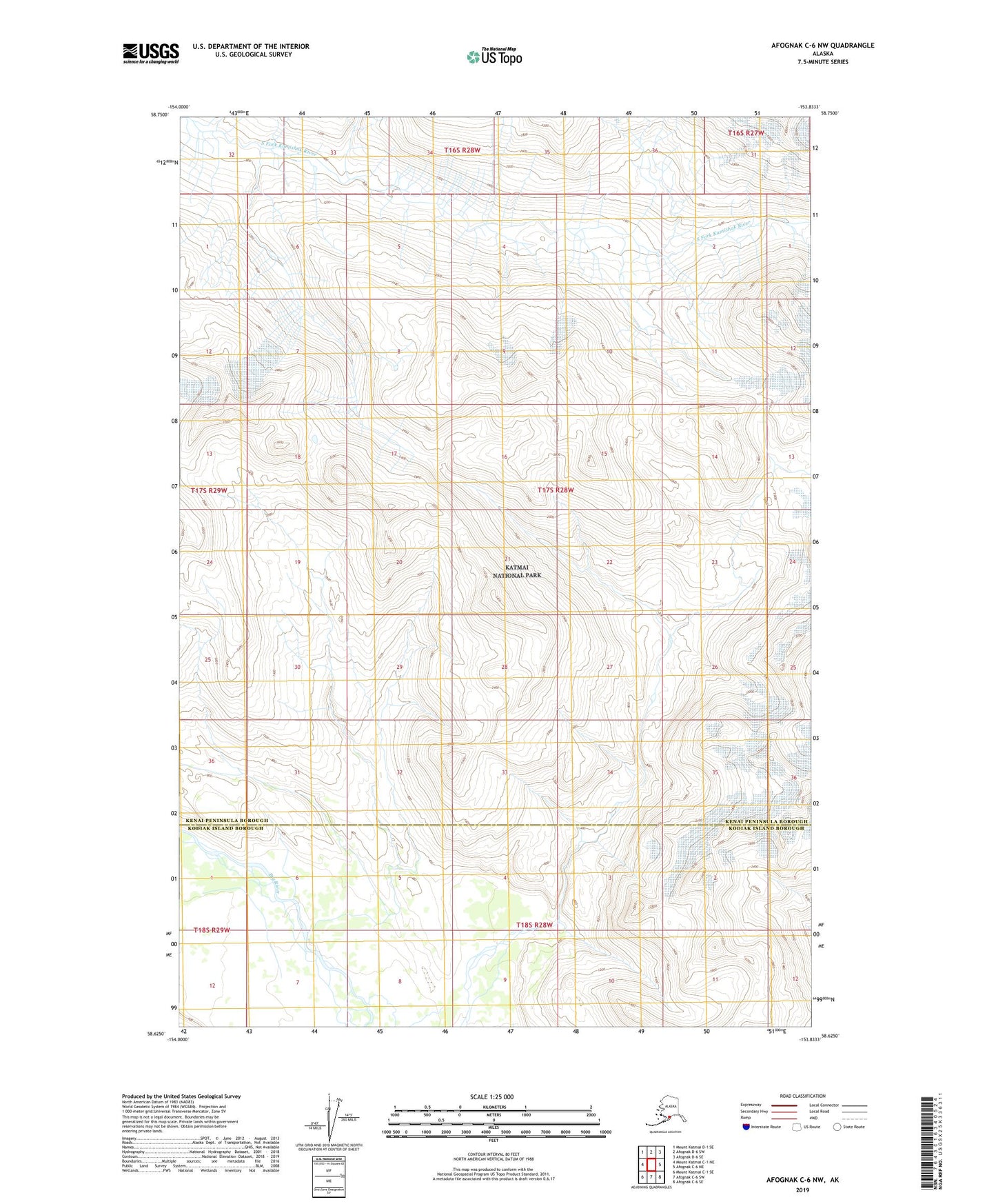Afognak C-6 NW Alaska US Topo Map Image