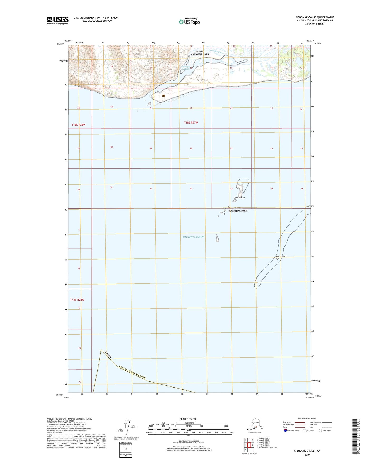 Afognak C-6 SE Alaska US Topo Map Image