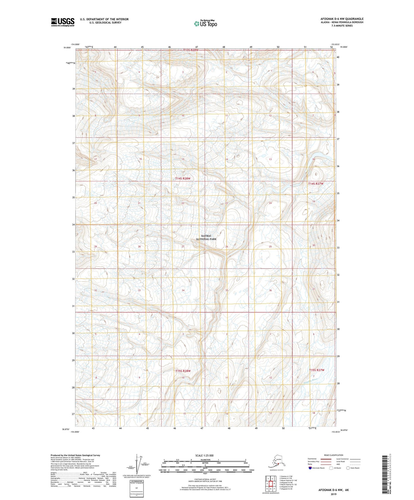 Afognak D-6 NW Alaska US Topo Map Image
