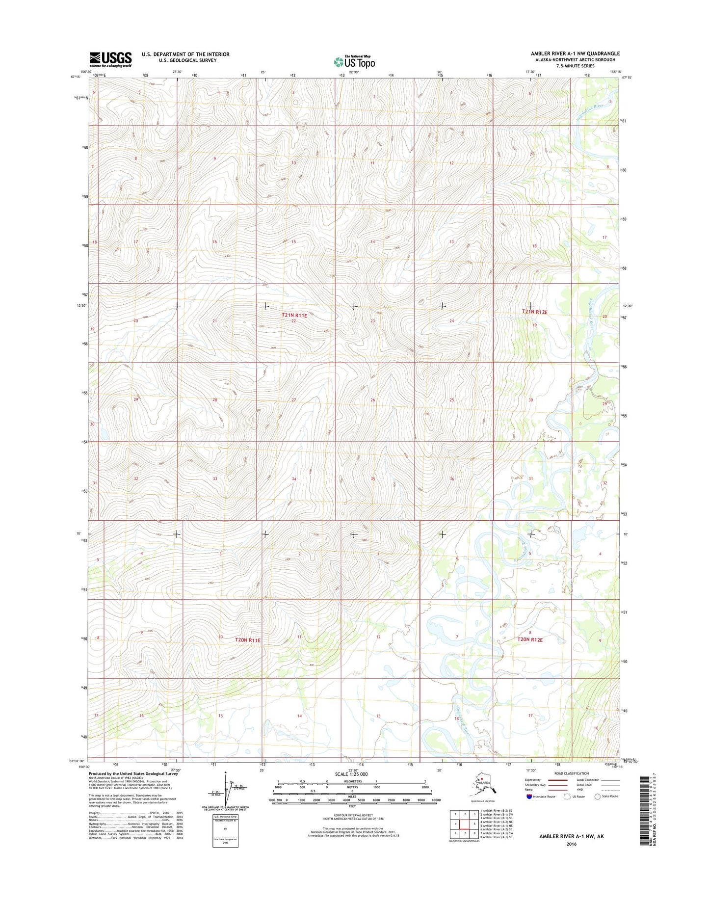 Ambler River A-1 NW Alaska US Topo Map Image
