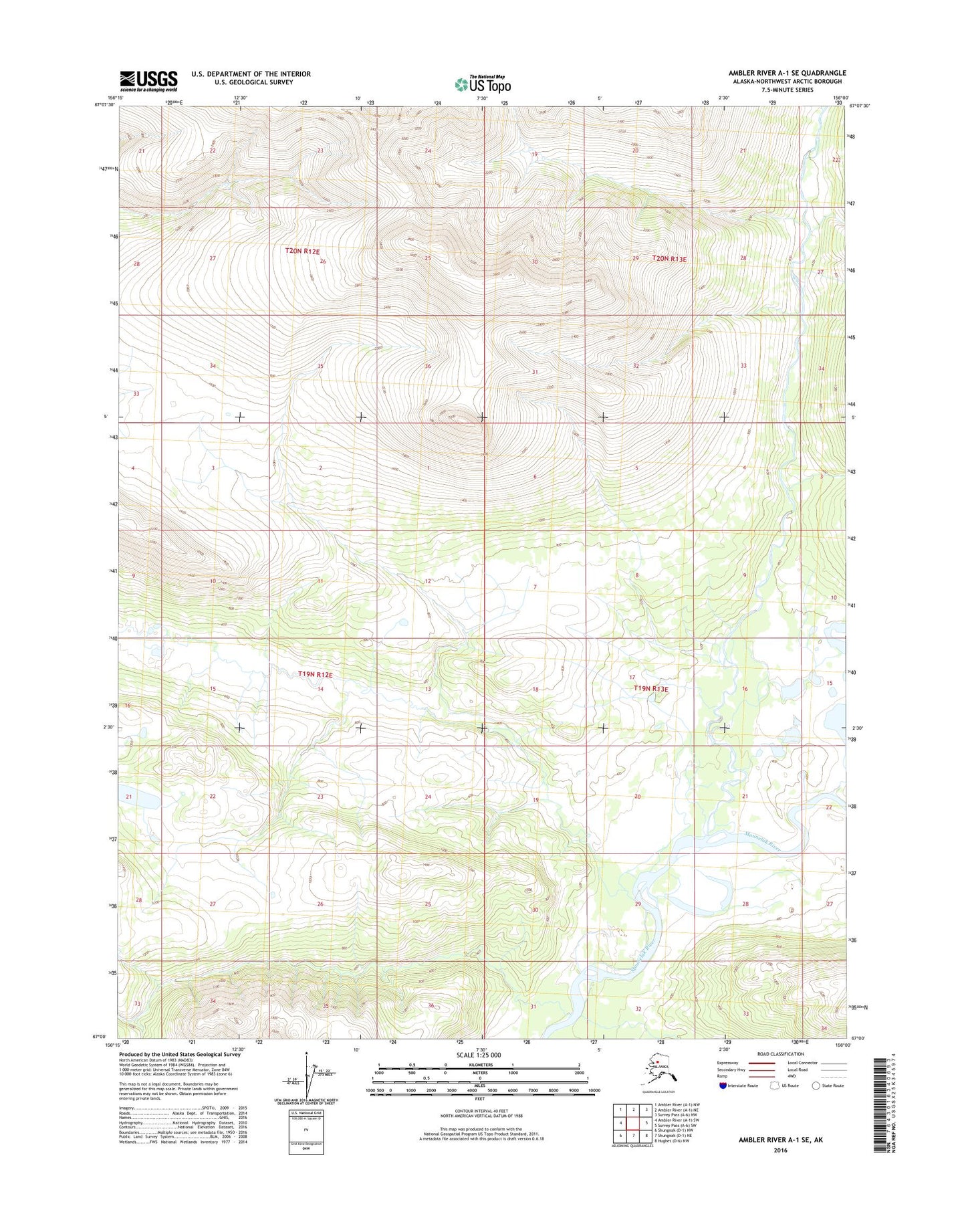 Ambler River A-1 SE Alaska US Topo Map Image