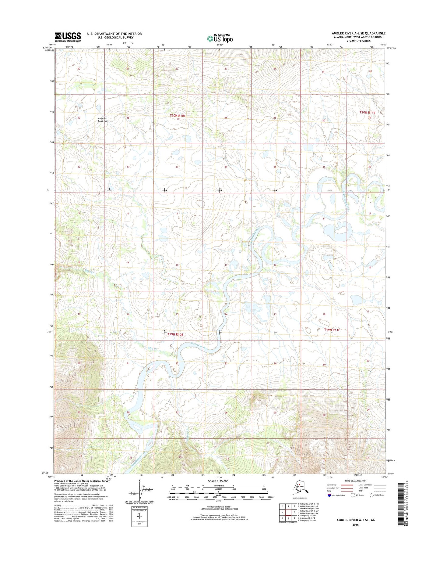 Ambler River A-2 SE Alaska US Topo Map Image