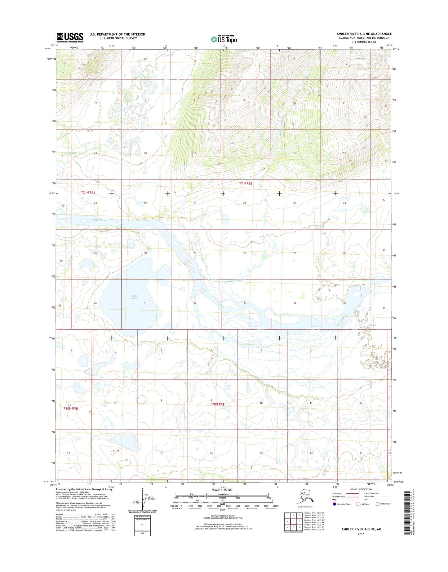 Ambler River A-3 NE Alaska US Topo Map Image