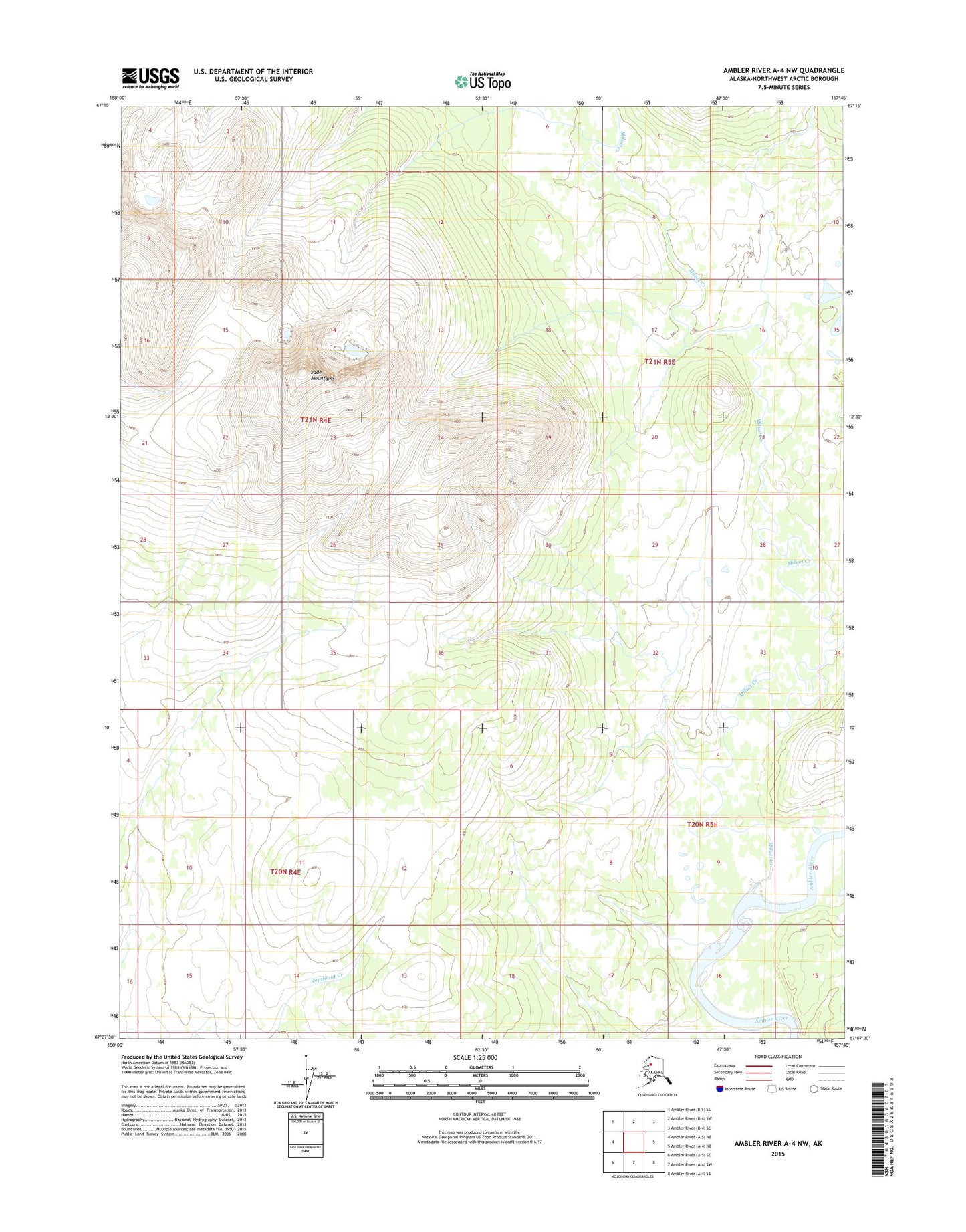 Ambler River A-4 NW Alaska US Topo Map Image