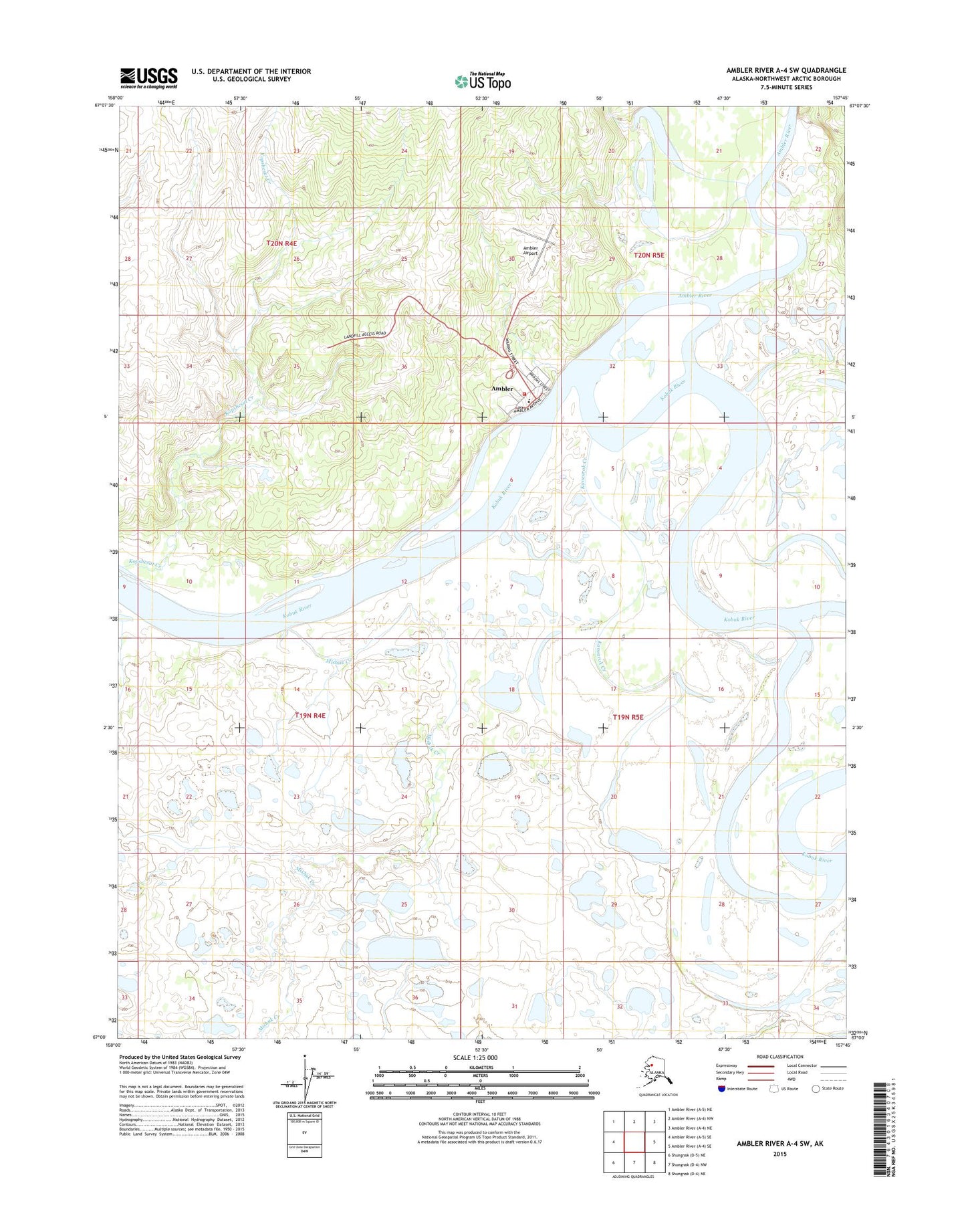 Ambler River A-4 SW Alaska US Topo Map Image