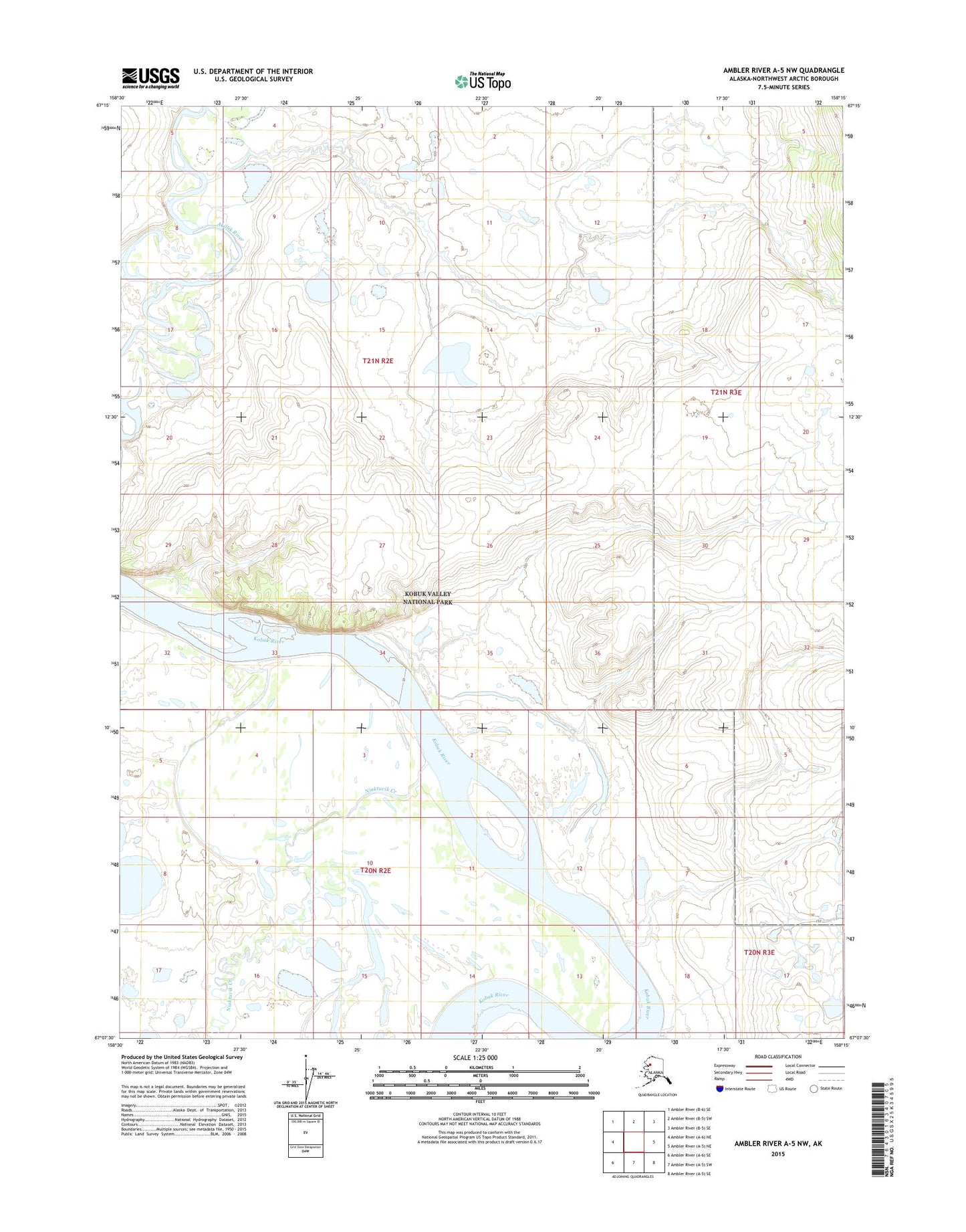 Ambler River A-5 NW Alaska US Topo Map Image