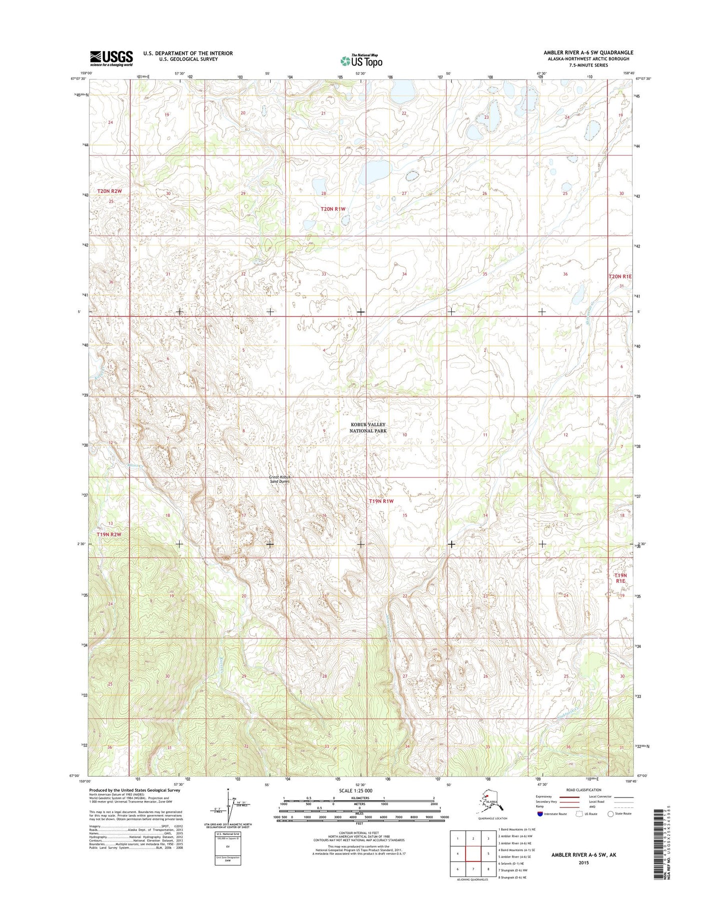 Ambler River A-6 SW Alaska US Topo Map Image
