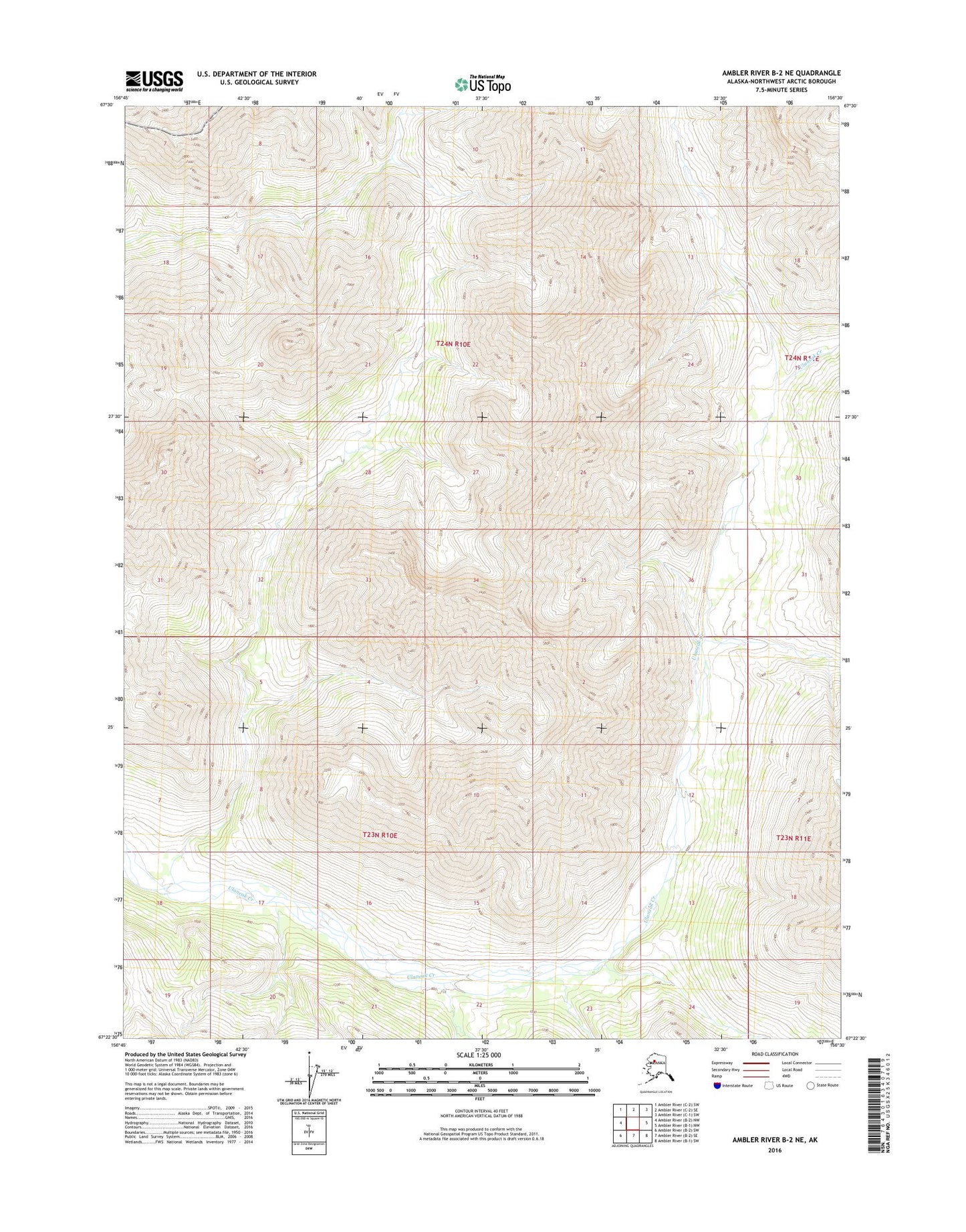 Ambler River B-2 NE Alaska US Topo Map Image