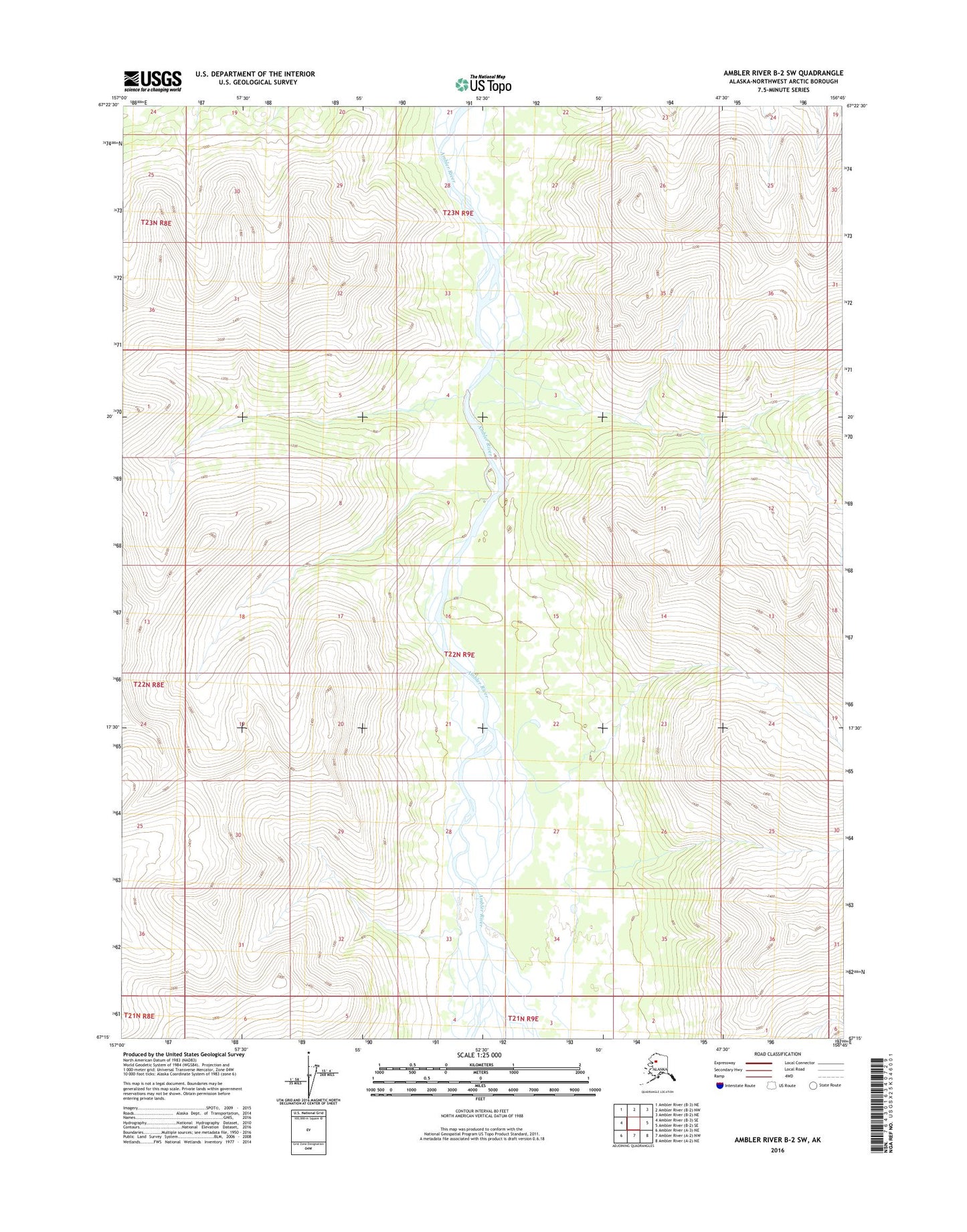 Ambler River B-2 SW Alaska US Topo Map Image