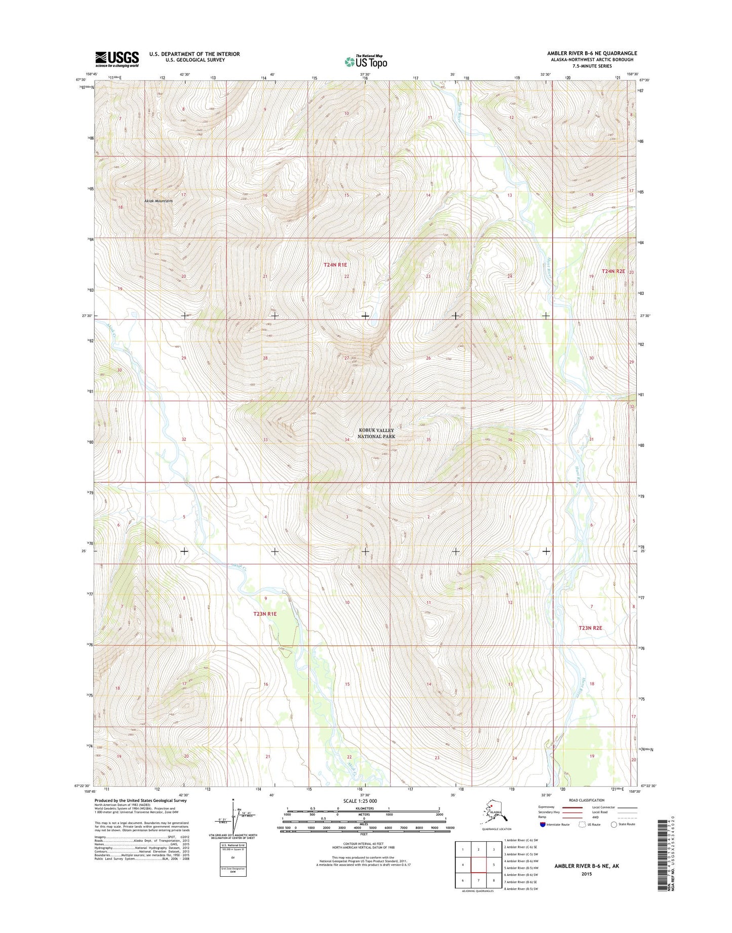 Ambler River B-6 NE Alaska US Topo Map Image