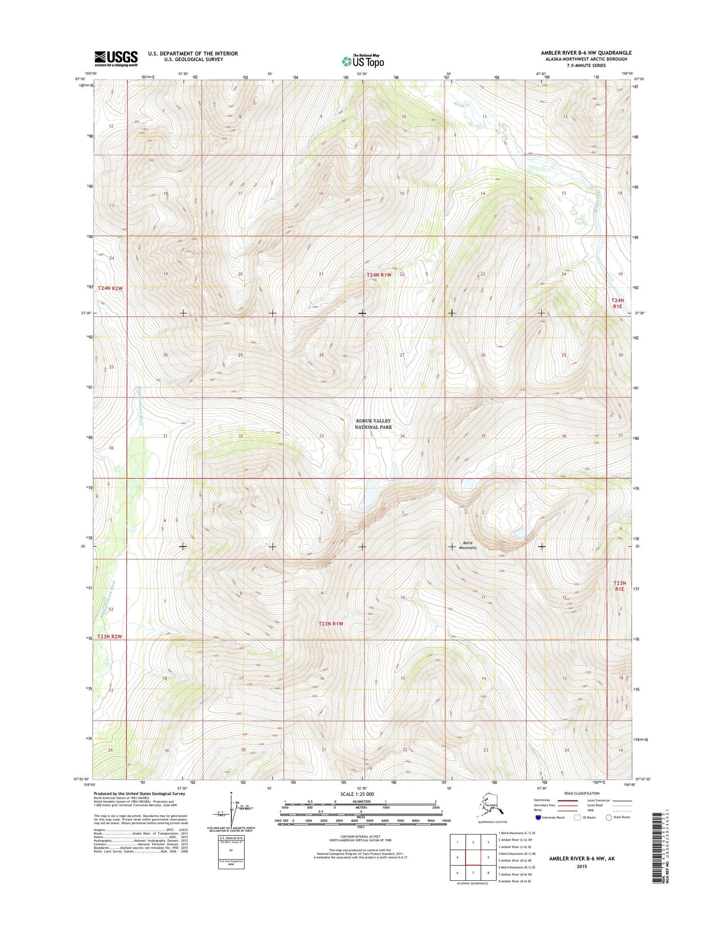 Ambler River B-6 NW Alaska US Topo Map Image