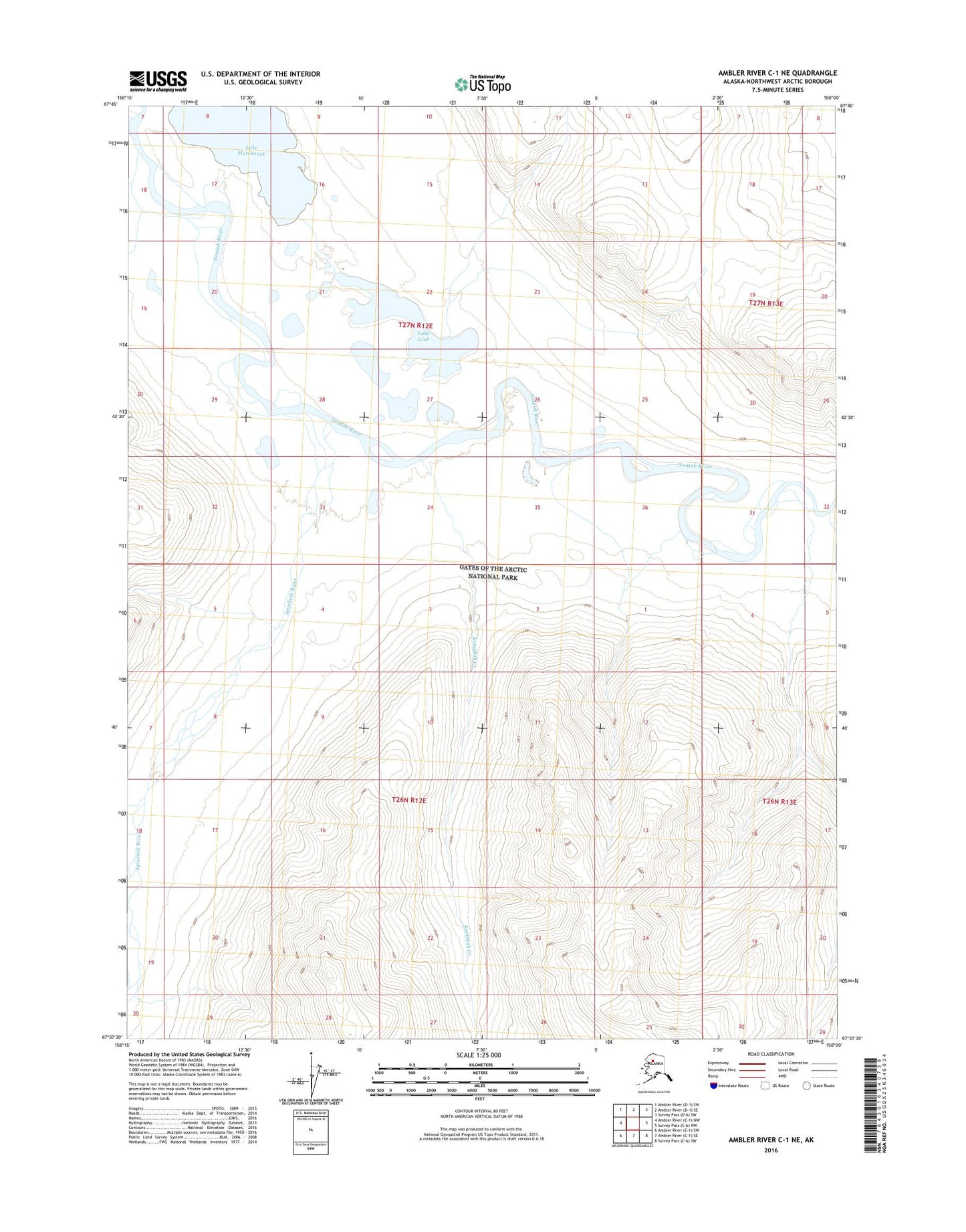 Ambler River C-1 NE Alaska US Topo Map Image