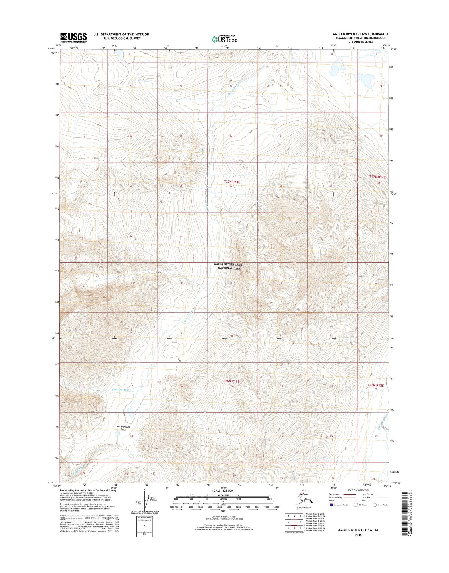 Ambler River C-1 NW Alaska US Topo Map Image