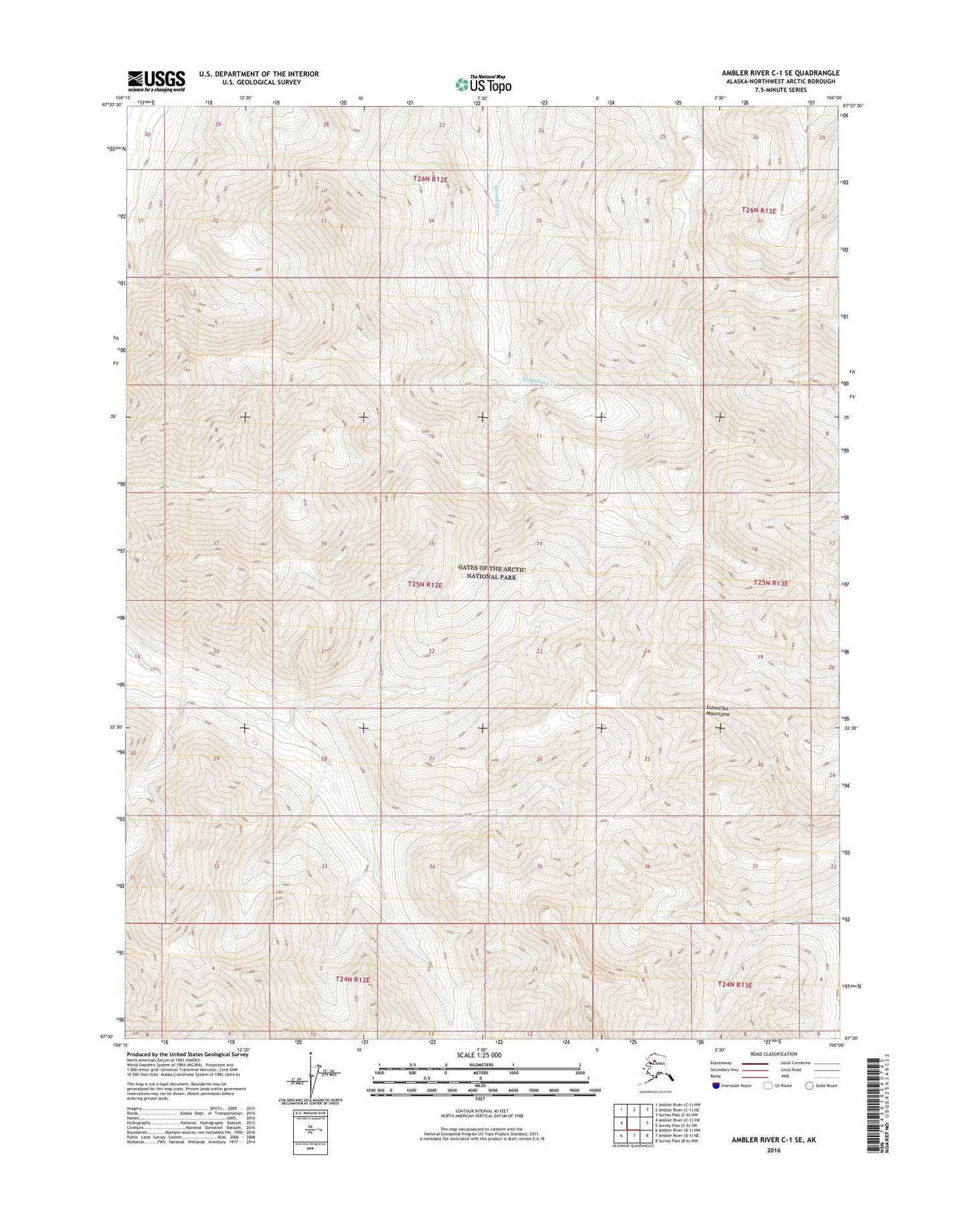 Ambler River C-1 SE Alaska US Topo Map Image