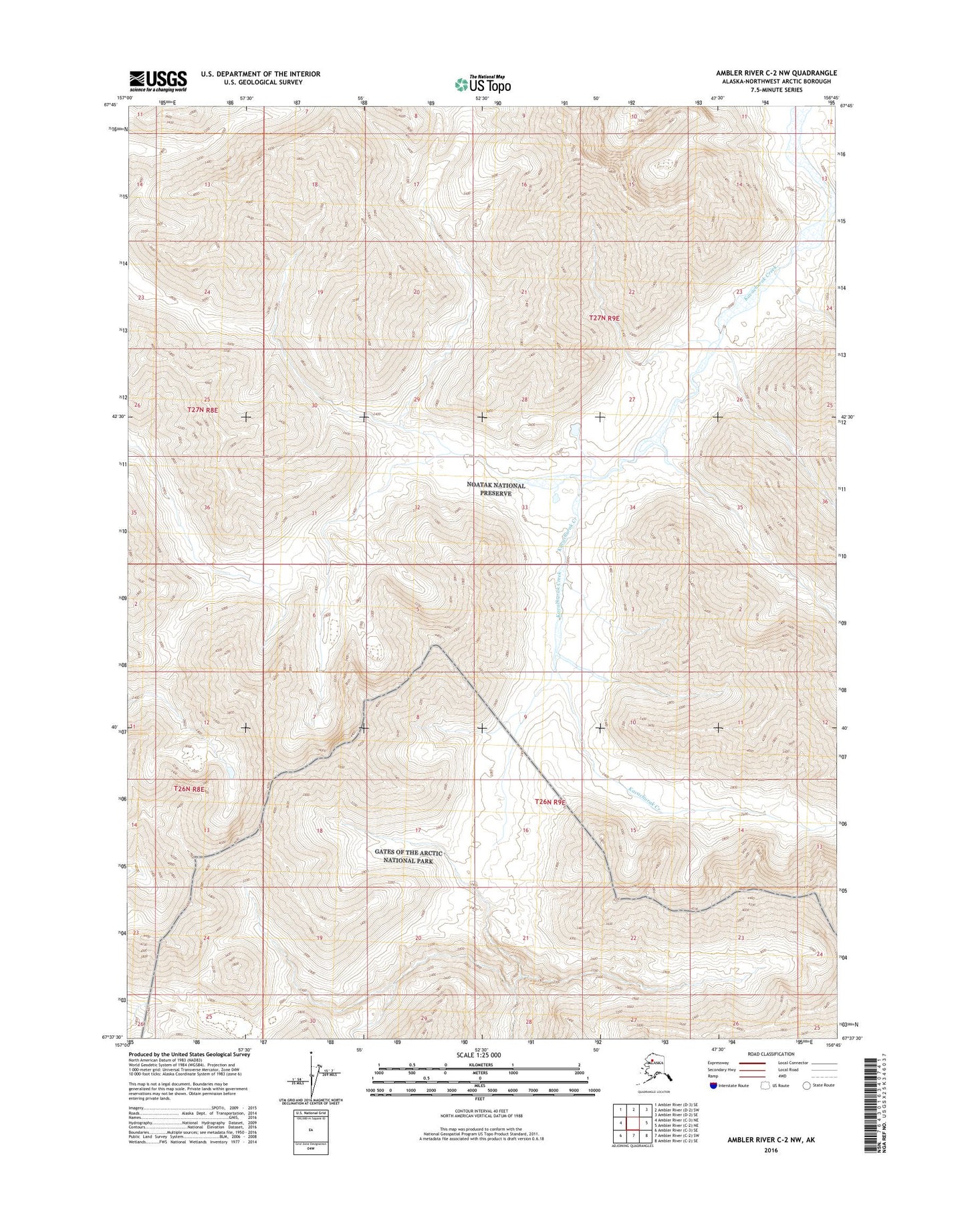 Ambler River C-2 NW Alaska US Topo Map Image