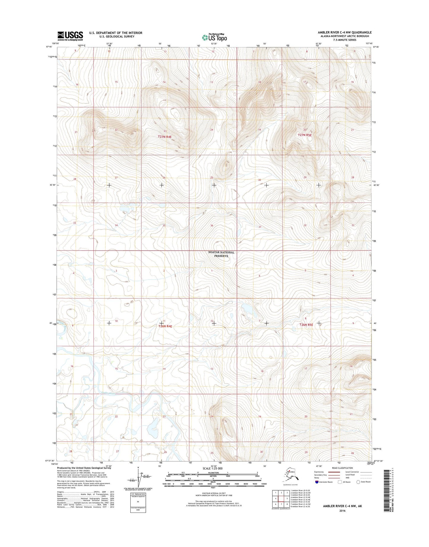Ambler River C-4 NW Alaska US Topo Map Image