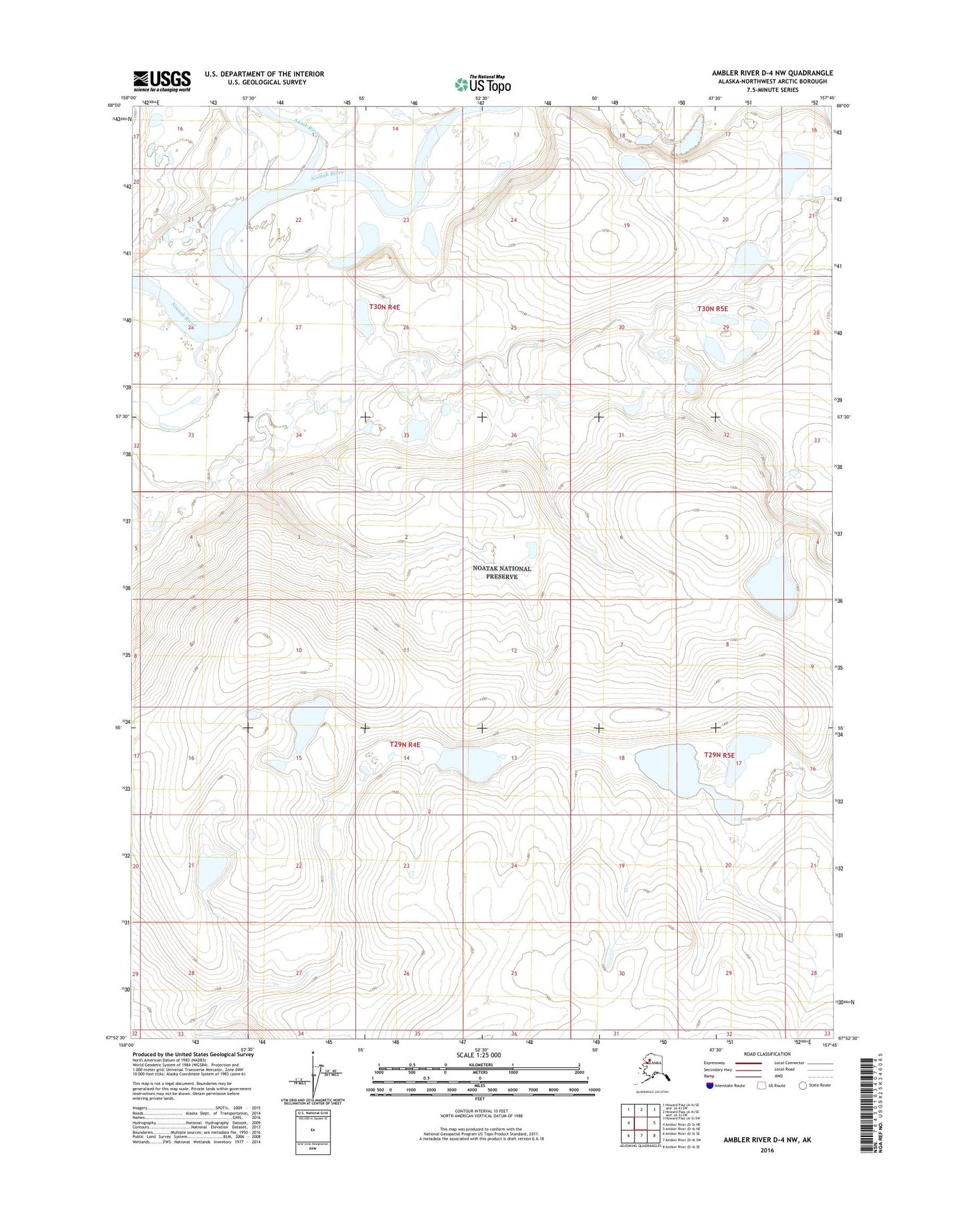 Ambler River D-4 NW Alaska US Topo Map Image
