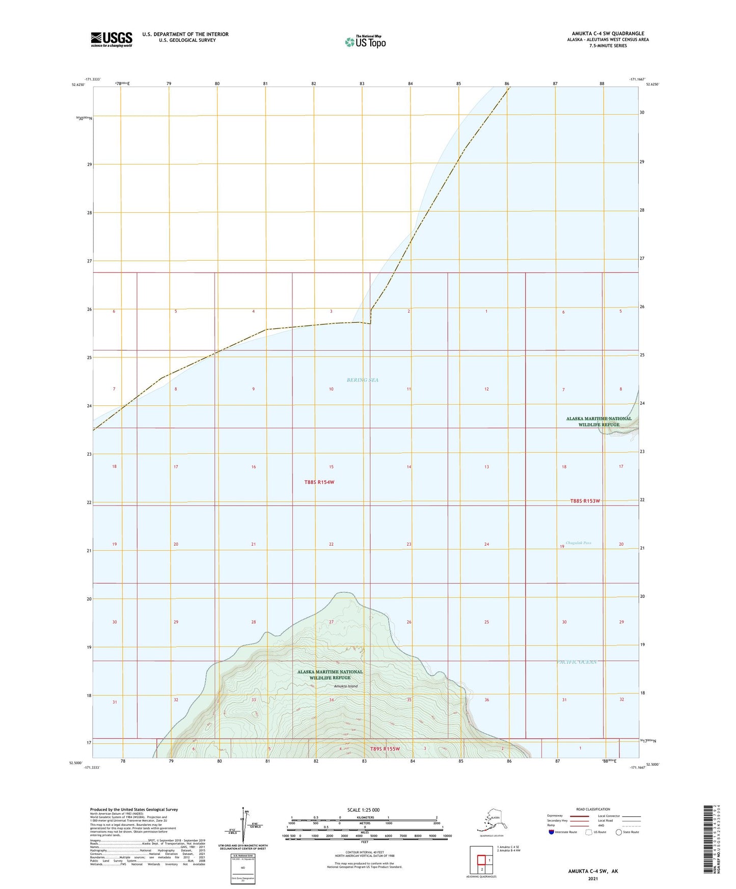 Amukta C-4 SW Alaska US Topo Map Image