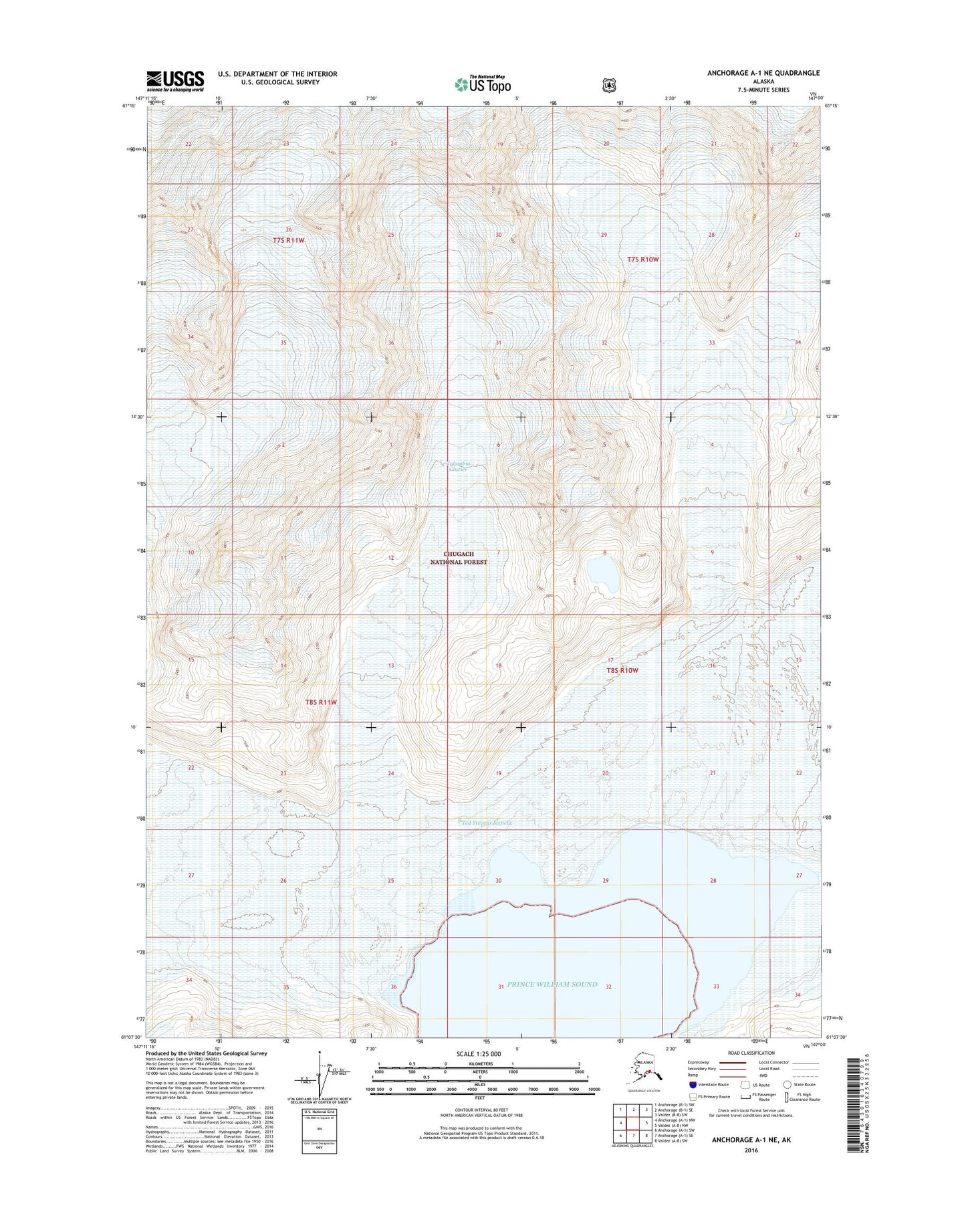 Anchorage A-1 NE Alaska US Topo Map Image