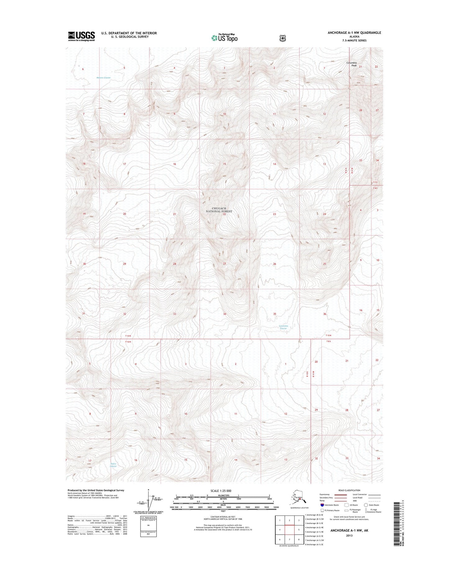 Anchorage A-1 NW Alaska US Topo Map Image