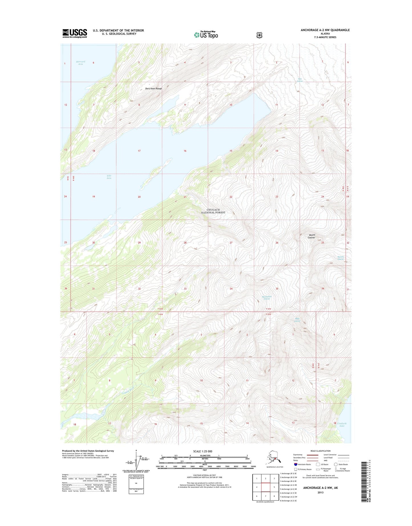 Anchorage A-2 NW Alaska US Topo Map Image