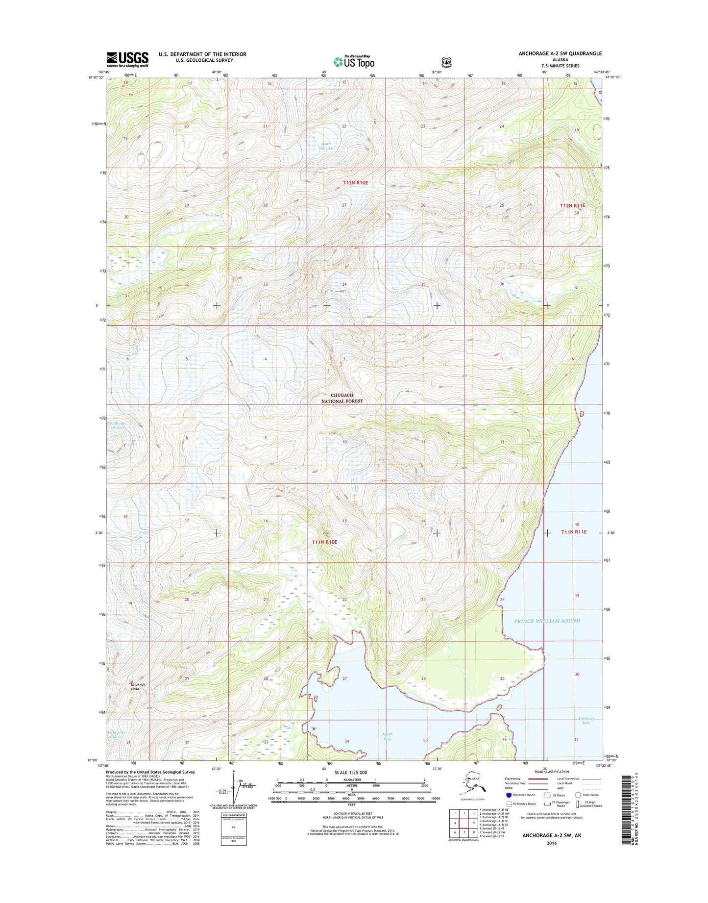 Anchorage A-2 SW Alaska US Topo Map Image