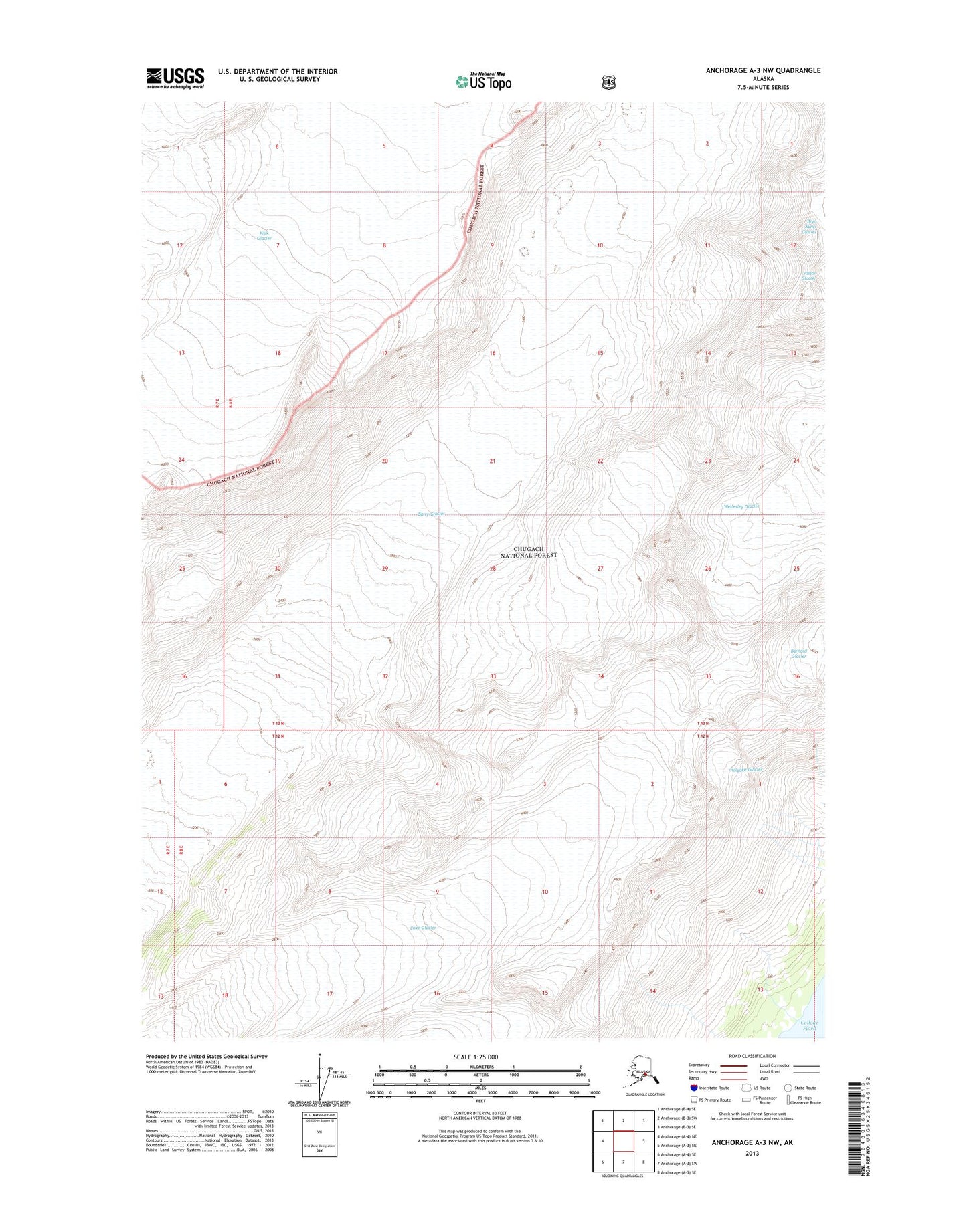 Anchorage A-3 NW Alaska US Topo Map Image