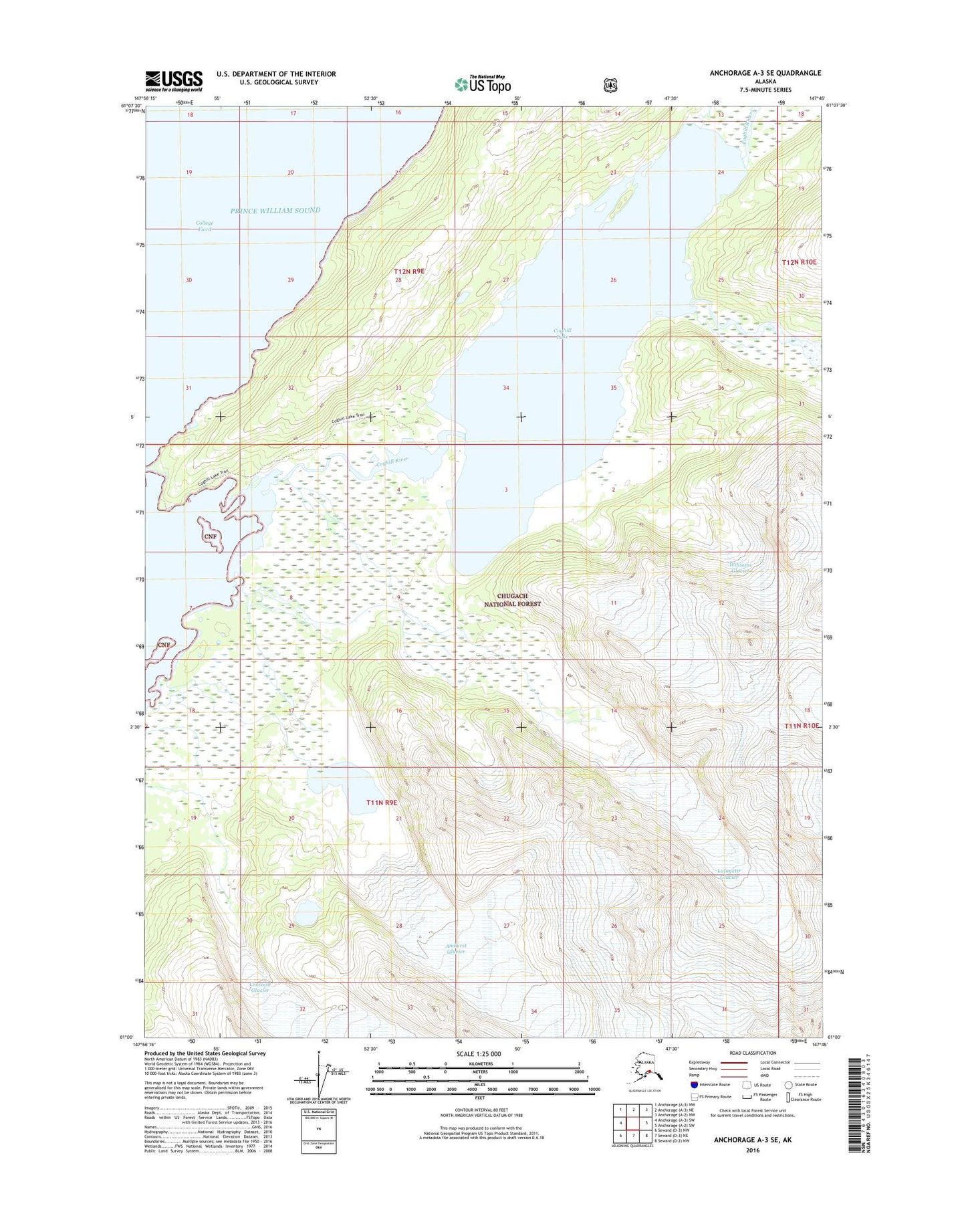 Anchorage A-3 SE Alaska US Topo Map Image