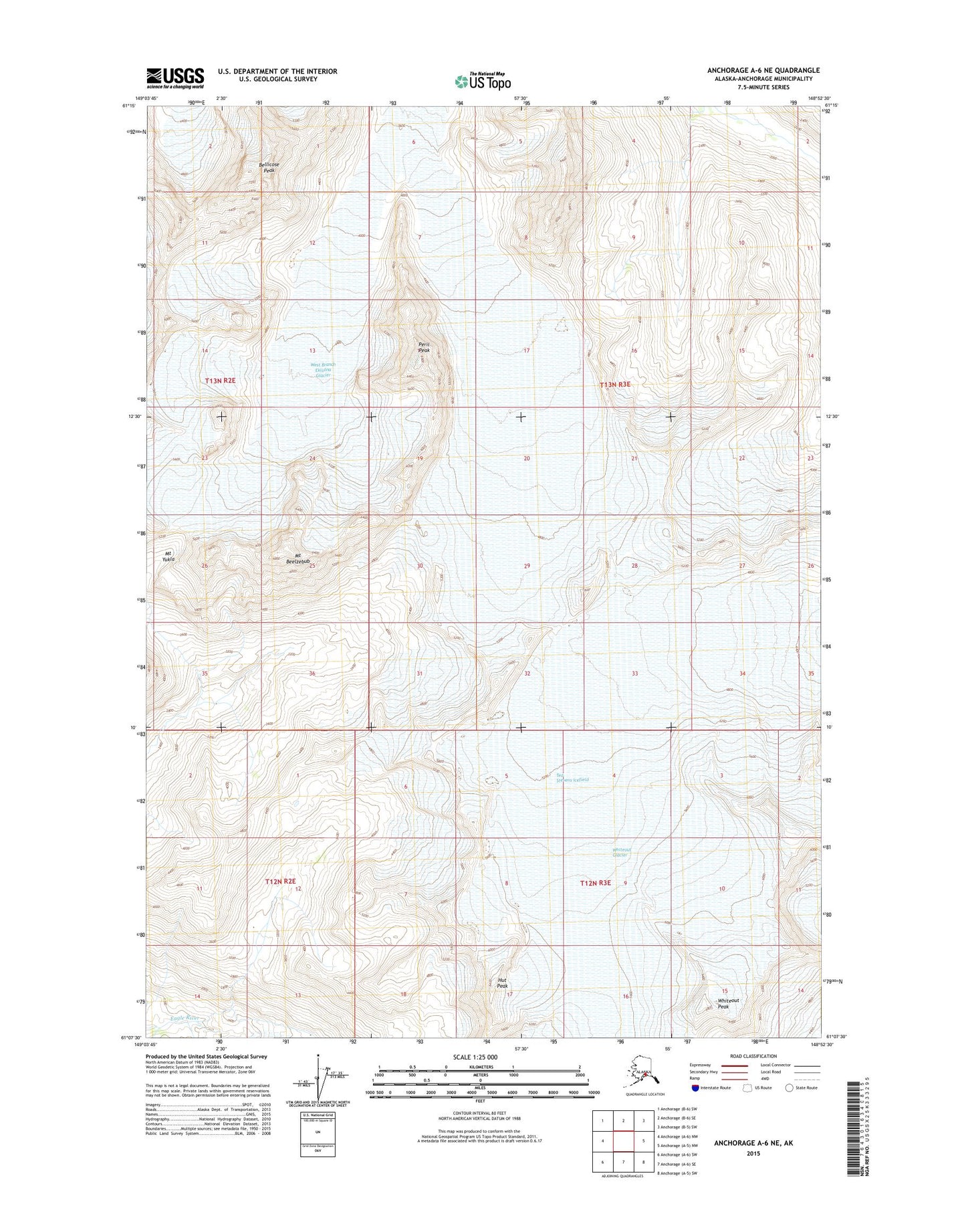 Anchorage A-6 NE Alaska US Topo Map Image
