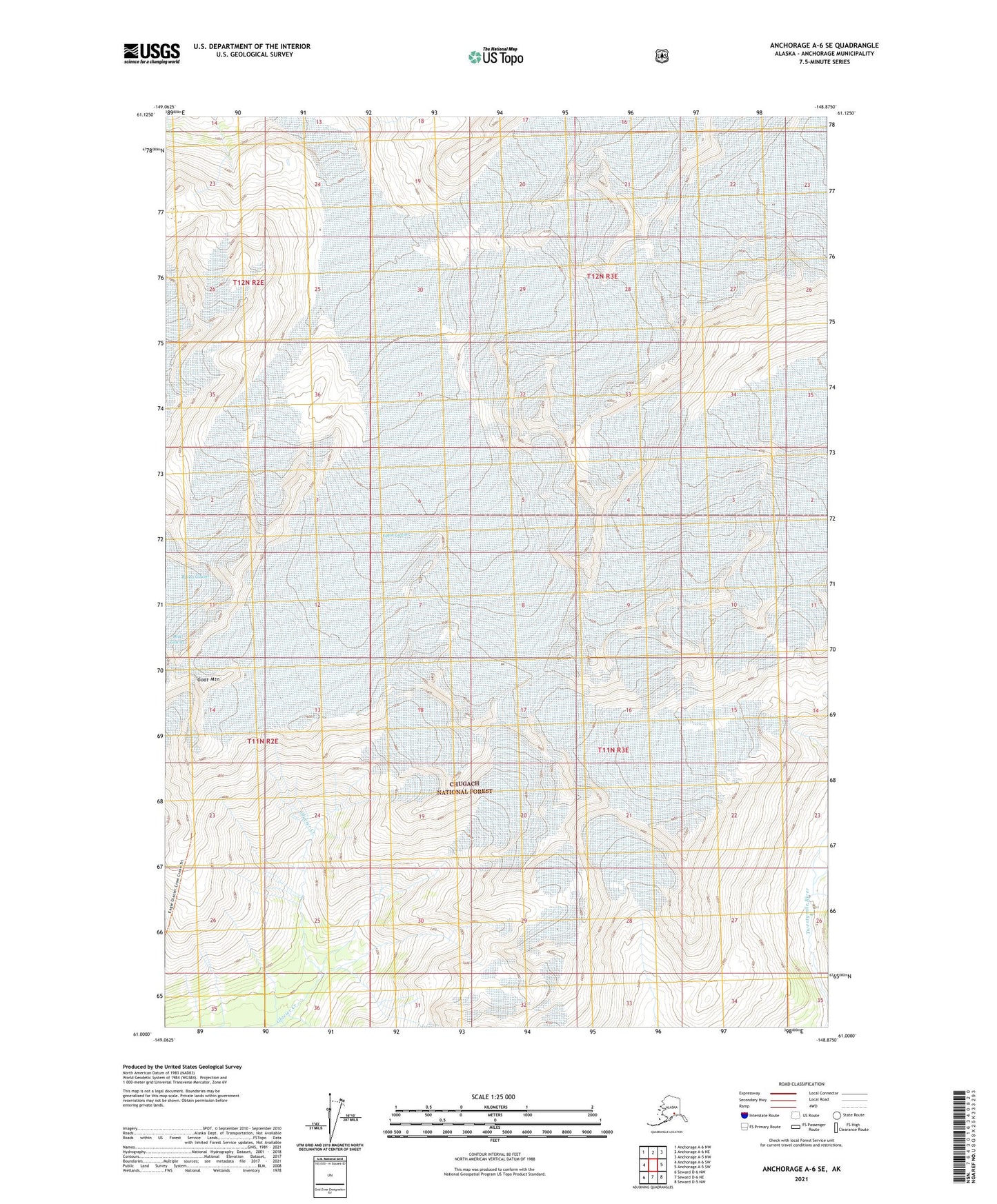Anchorage A-6 SE Alaska US Topo Map Image