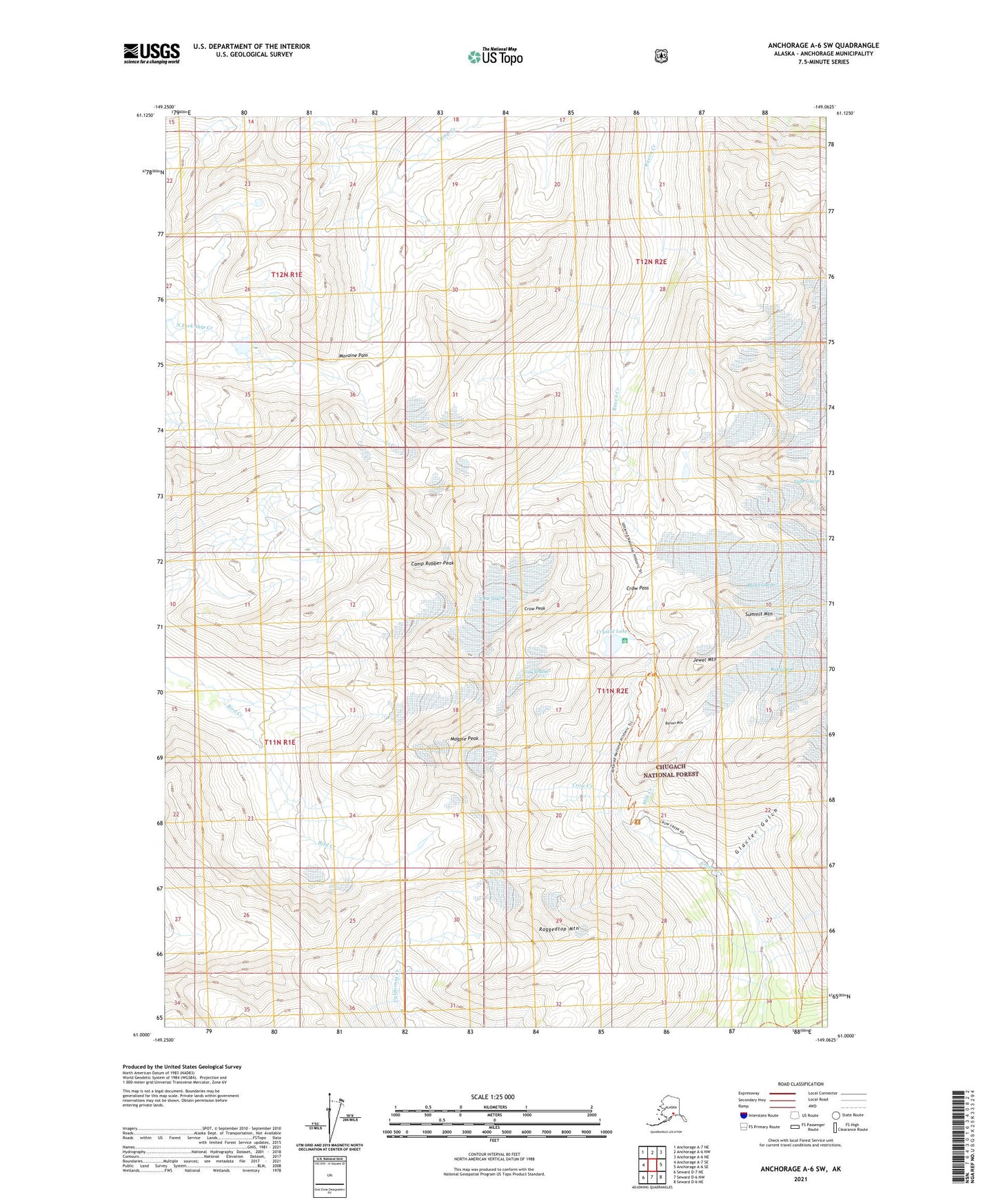 Anchorage A-6 SW Alaska US Topo Map Image