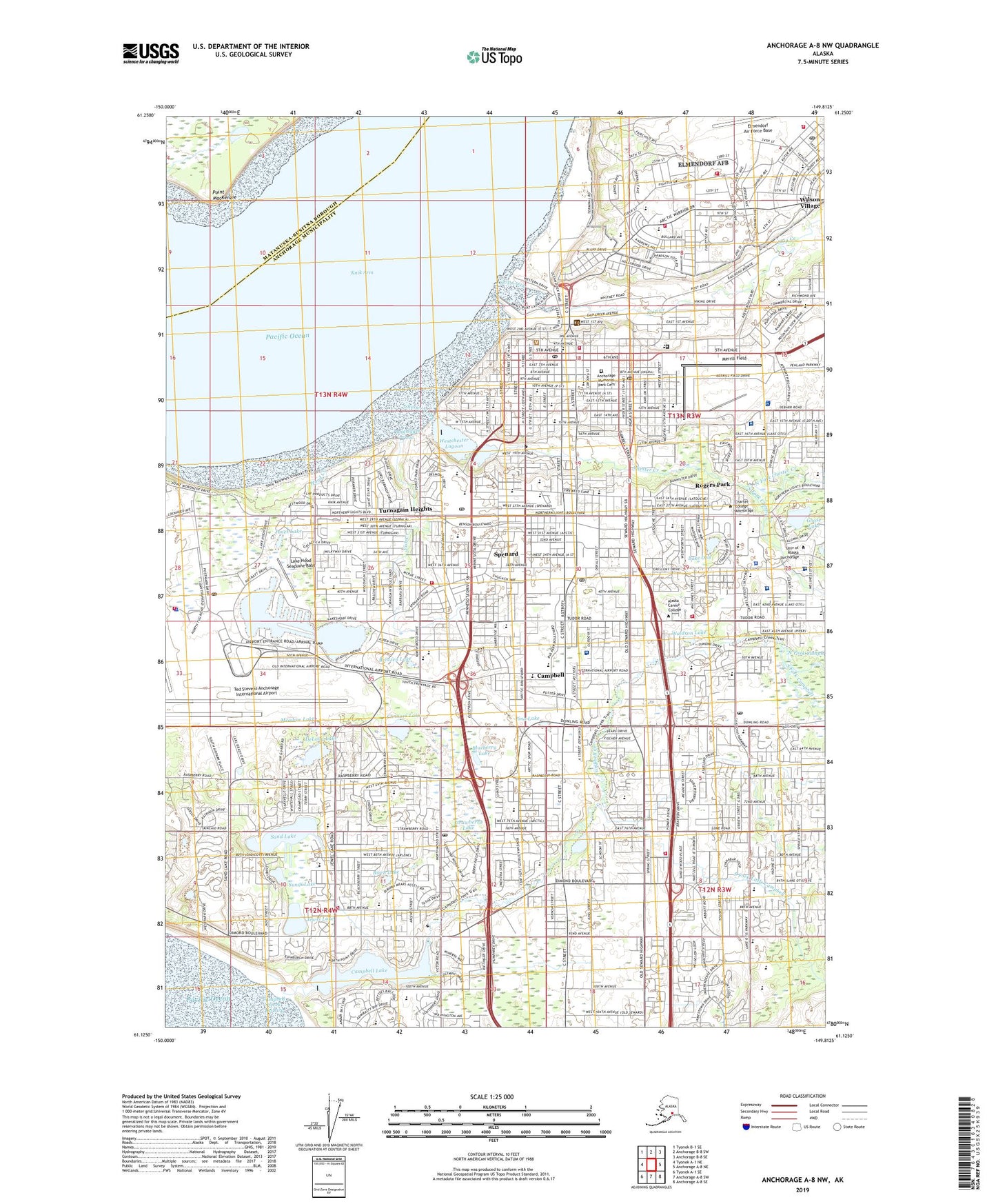 Anchorage A-8 NW Alaska US Topo Map Image
