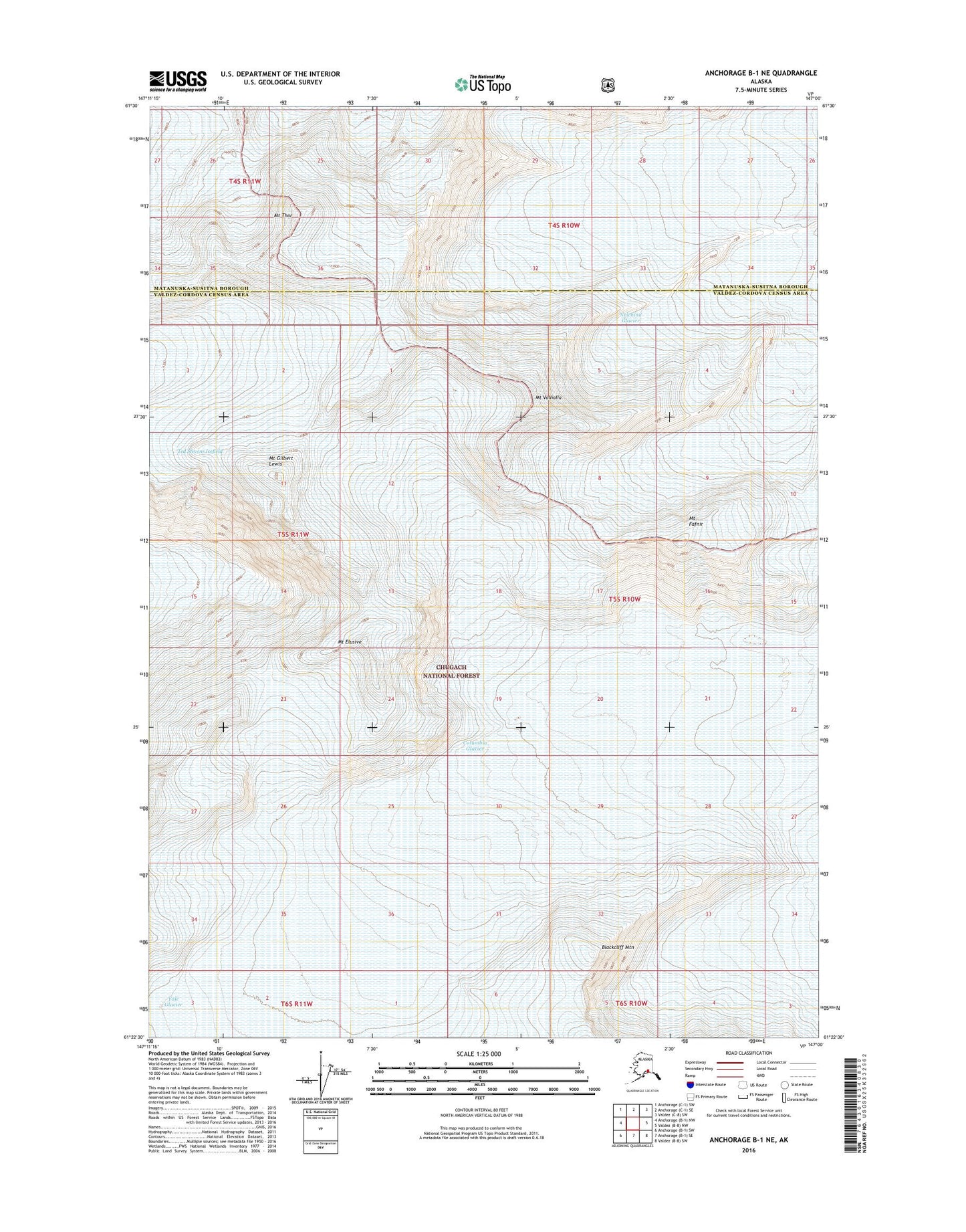 Anchorage B-1 NE Alaska US Topo Map Image
