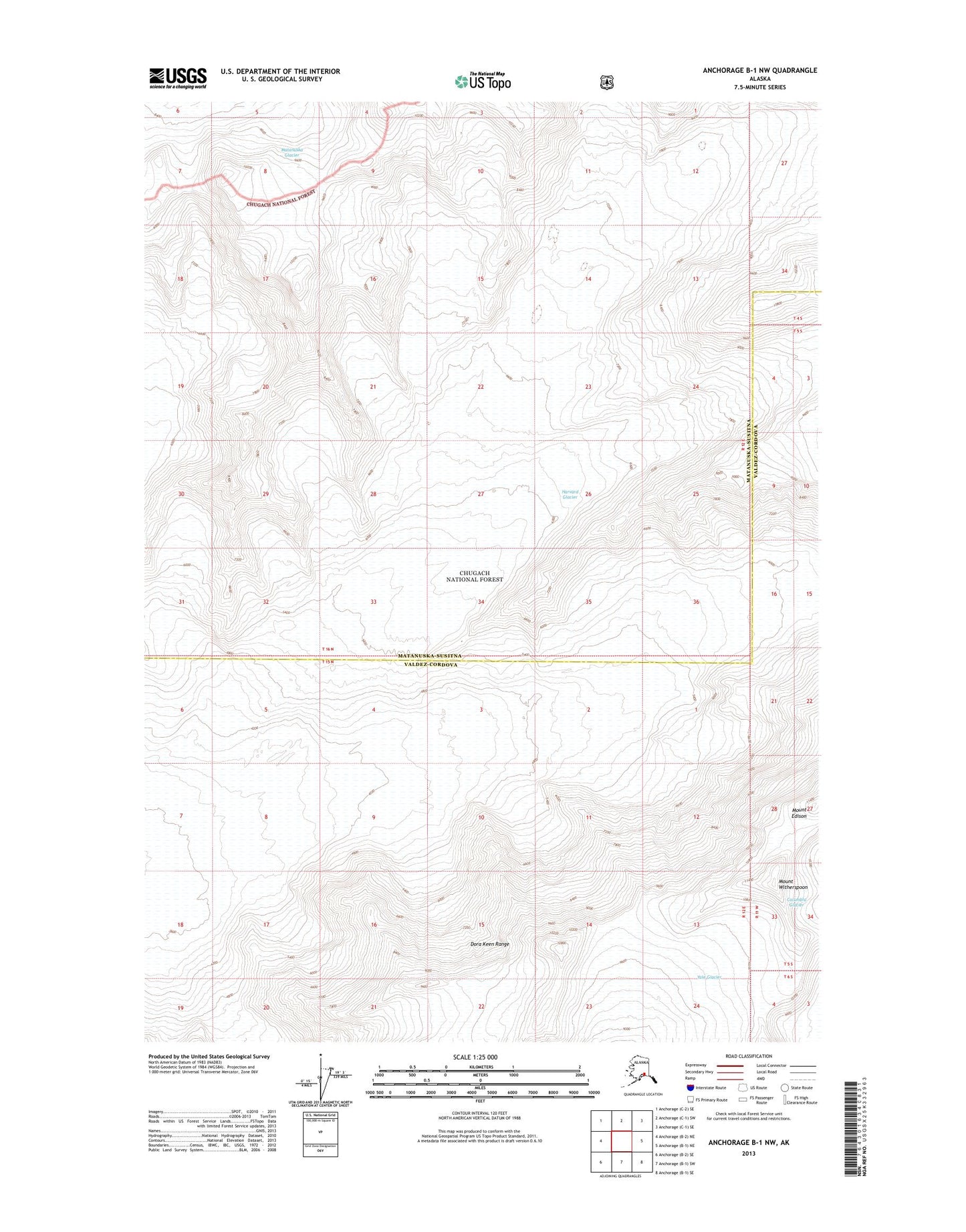 Anchorage B-1 NW Alaska US Topo Map Image