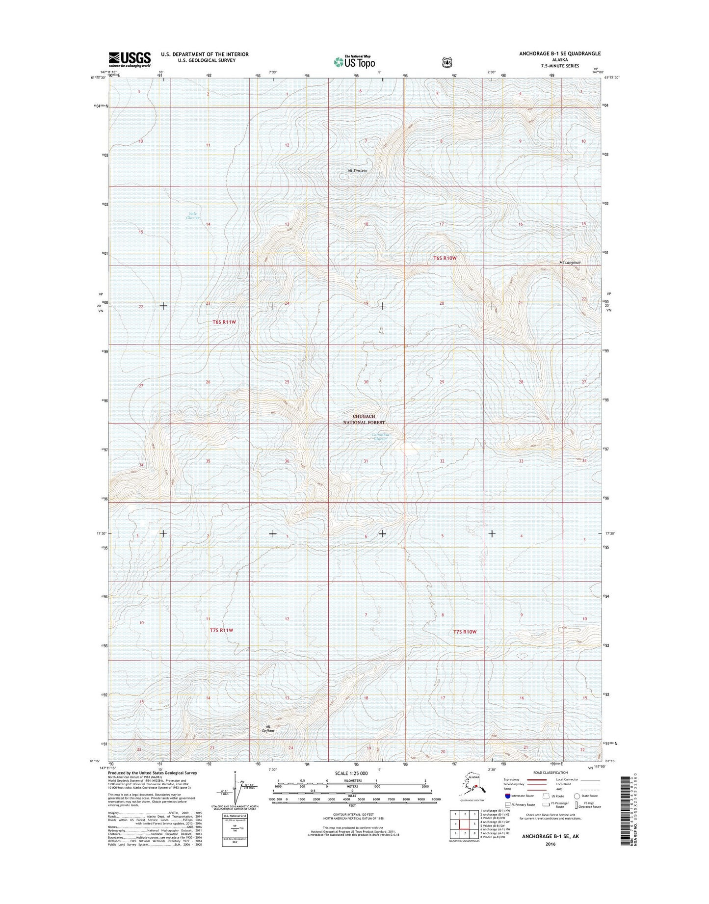 Anchorage B-1 SE Alaska US Topo Map Image