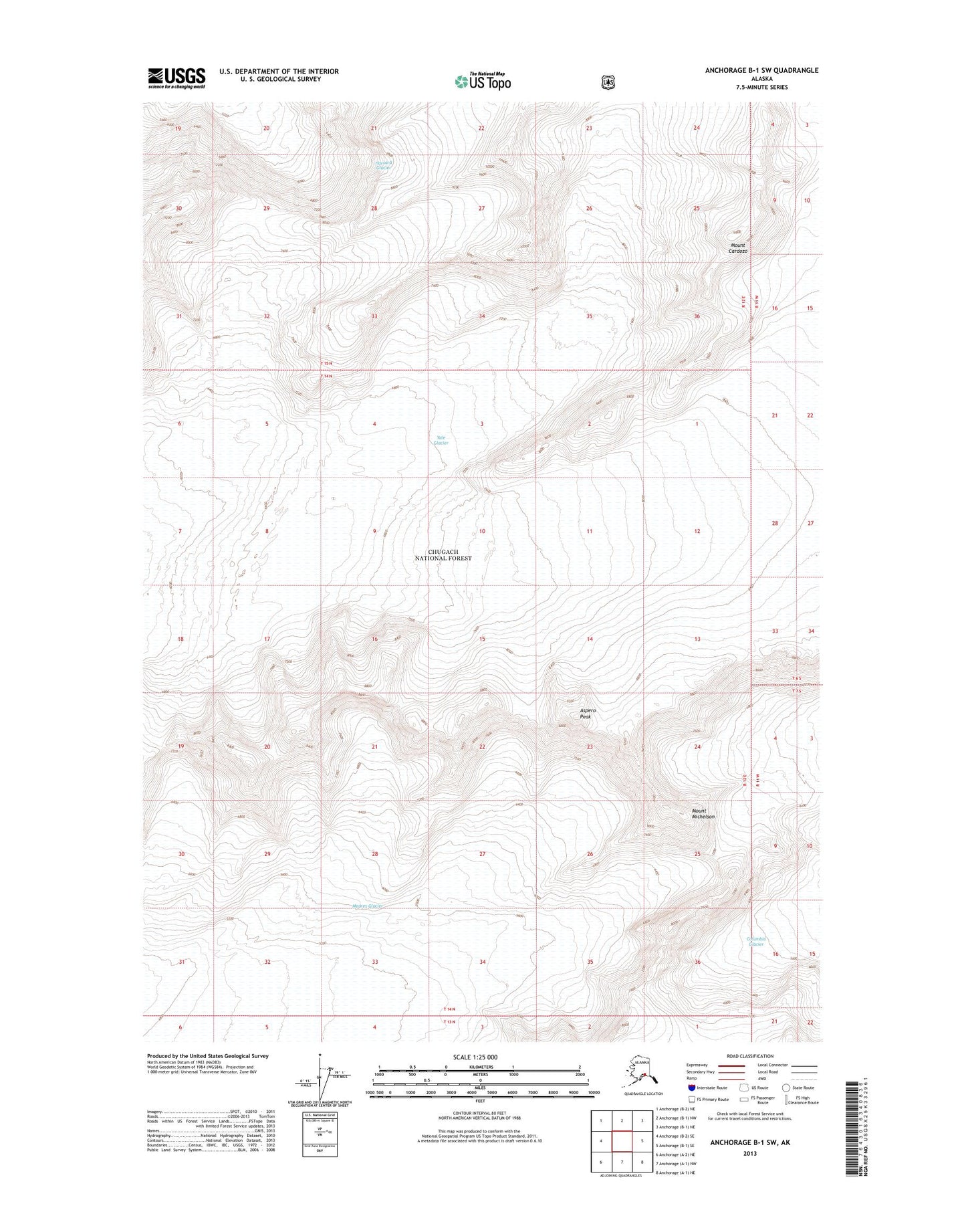 Anchorage B-1 SW Alaska US Topo Map Image