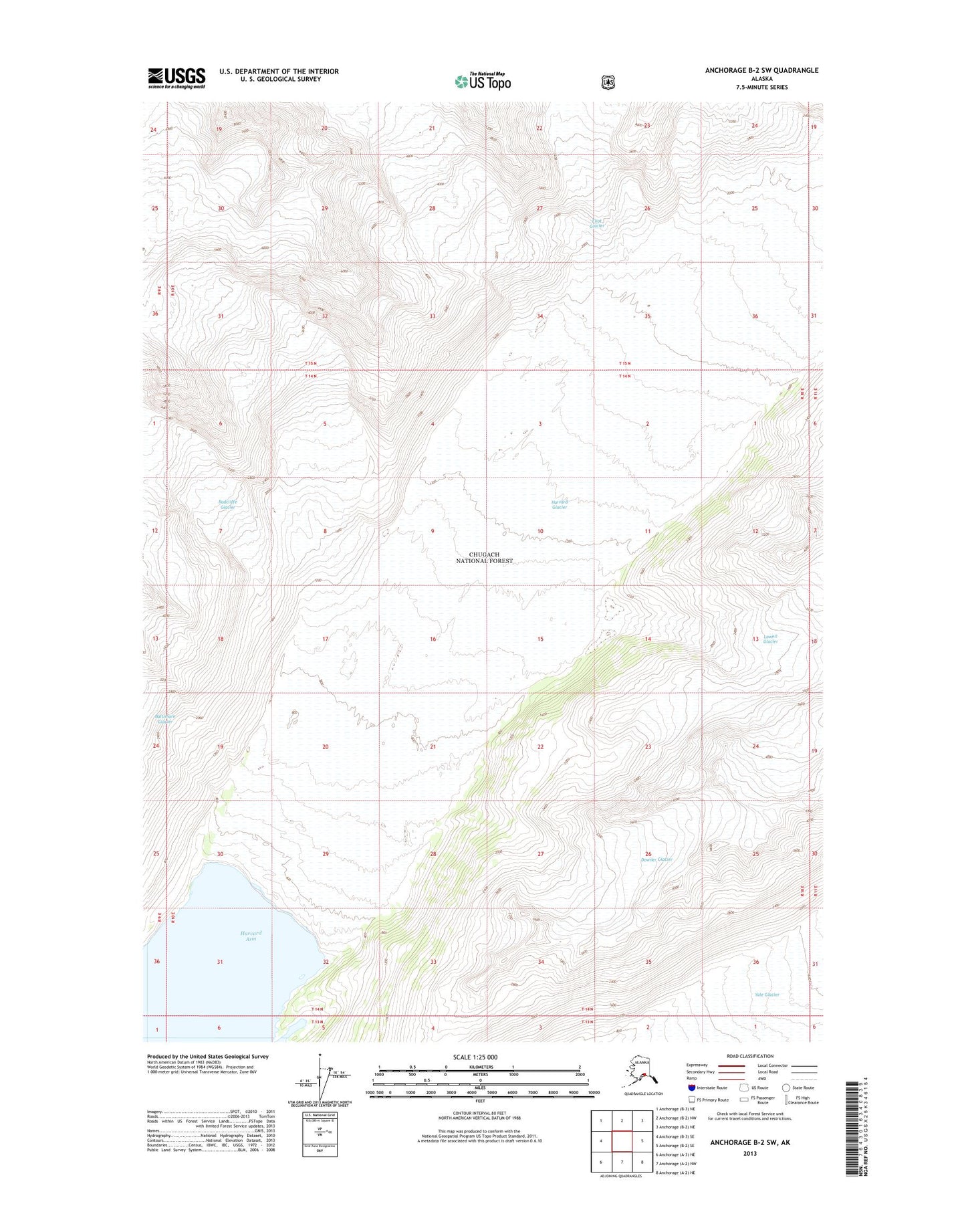 Anchorage B-2 SW Alaska US Topo Map Image
