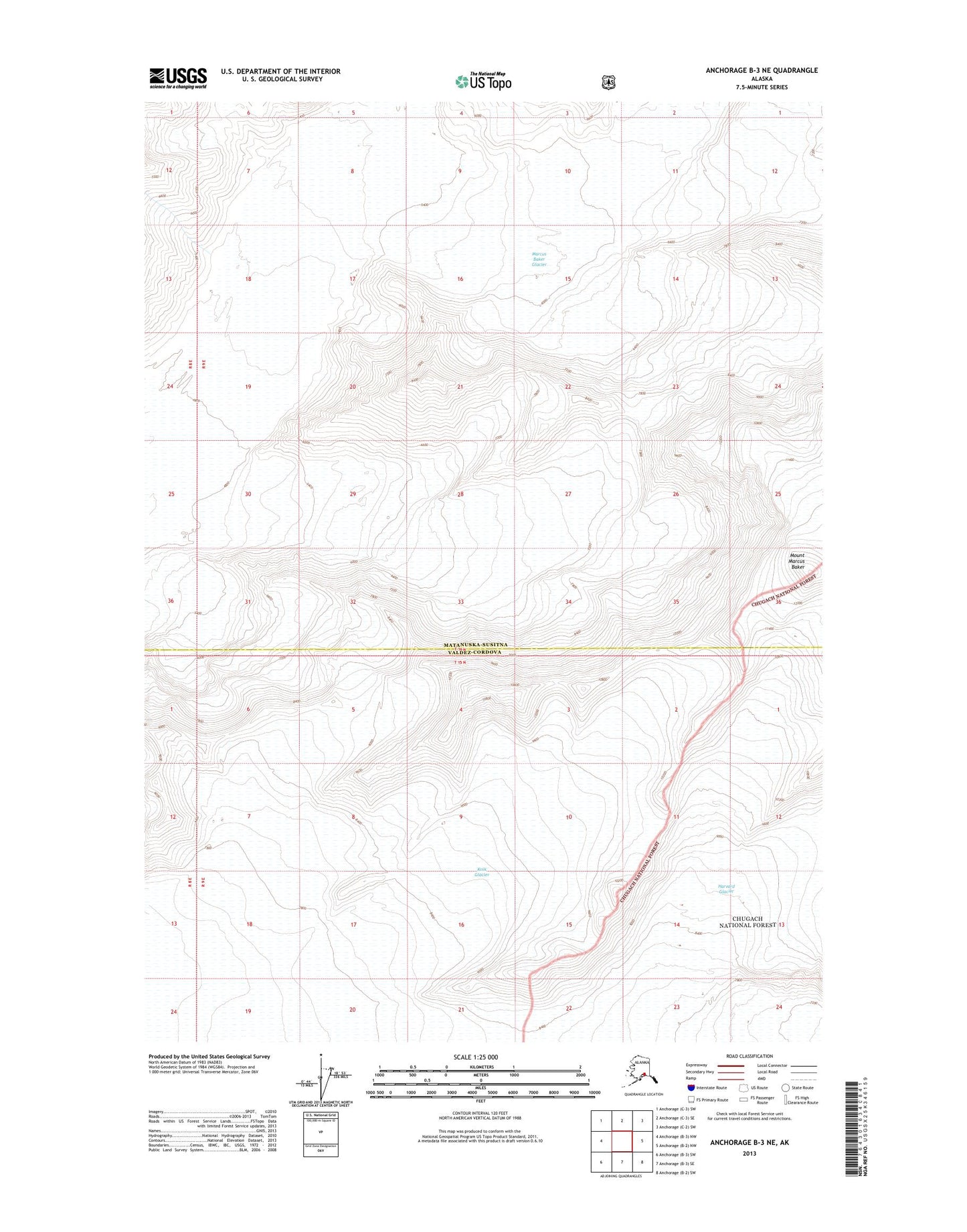 Anchorage B-3 NE Alaska US Topo Map Image